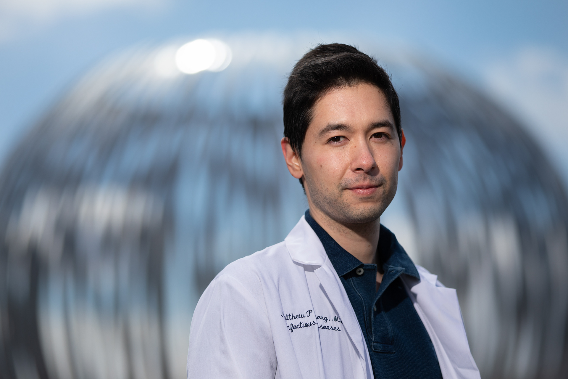 We photographed Dr. Matthew Cheng  for the McGill News outside the MUHC where he's working on treatments for Covid-19.  April 2020.