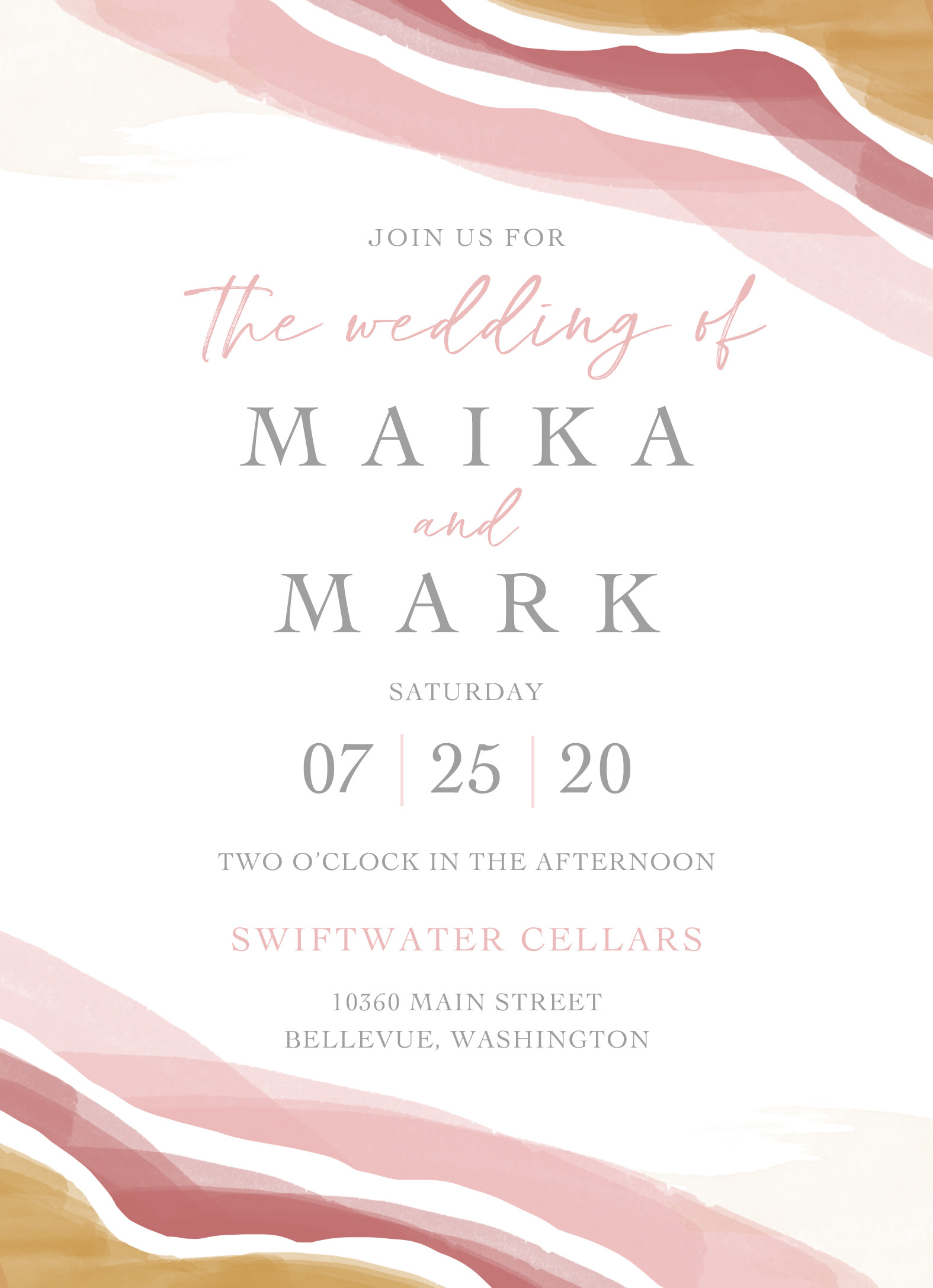 Maika and Mark wedding invite