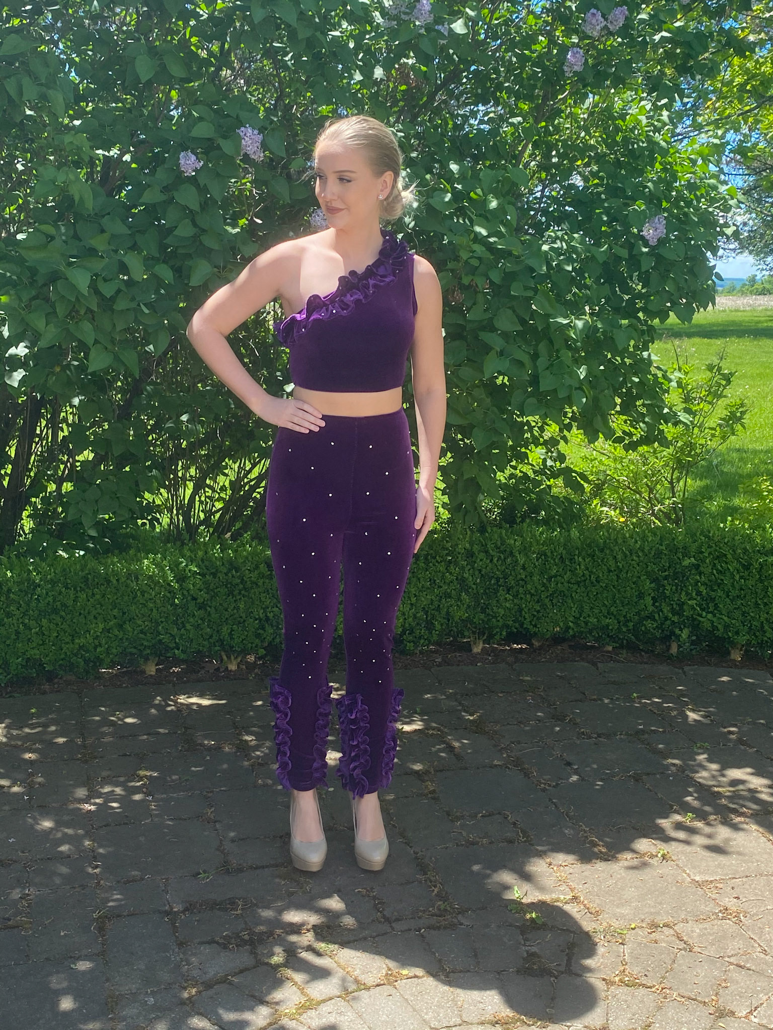 Velour top with matching pants
