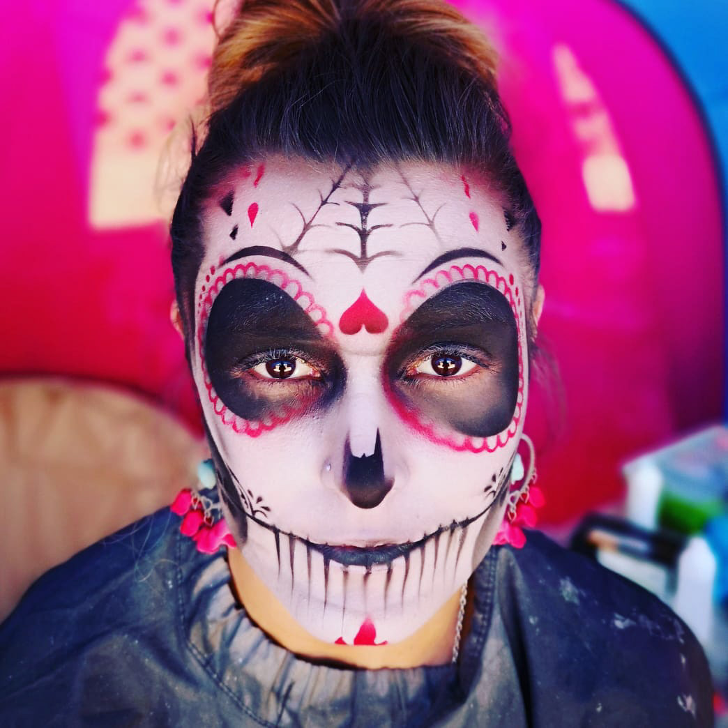 Dia De Muertos airbrush Facepaint sugar skull at costume castle