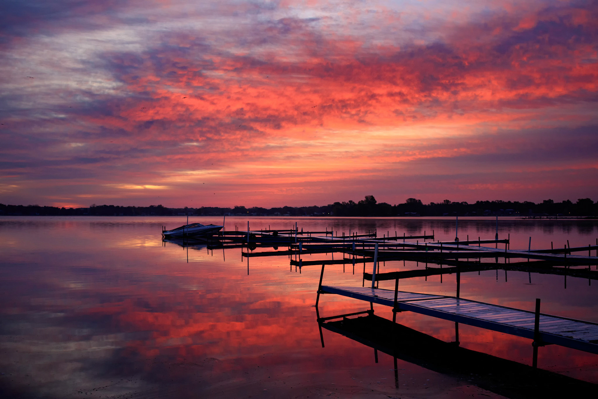 Sunrise over Whitmore Lake, Michigan