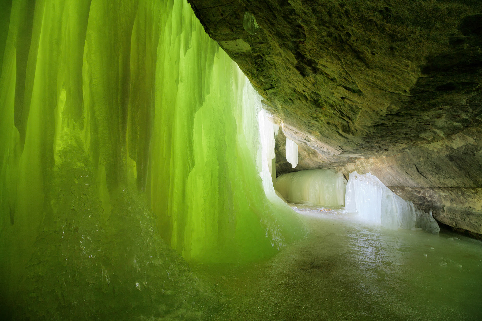 Underneath the Eben Ice Caves, Rock River Canyon Wilderness, Michigan