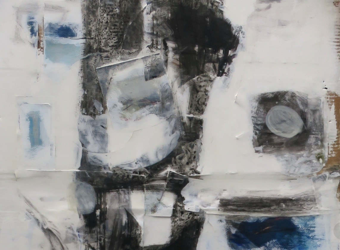 Dabus & Thibes artwork | Collage and Resin | 30 x 74.5 inches | 2020