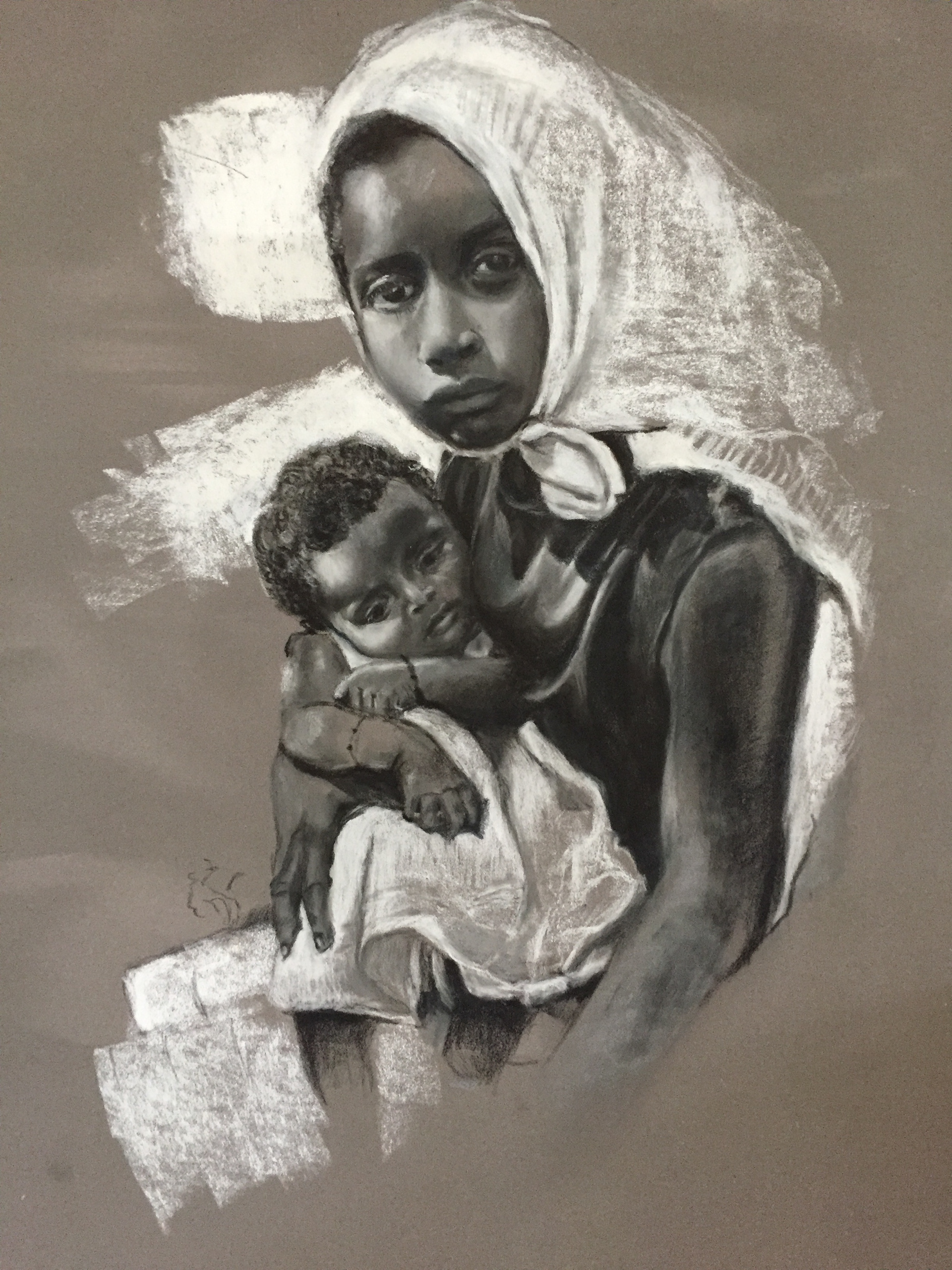 Menina Mãe | Pastel on cardboard | 12 x 16 inches