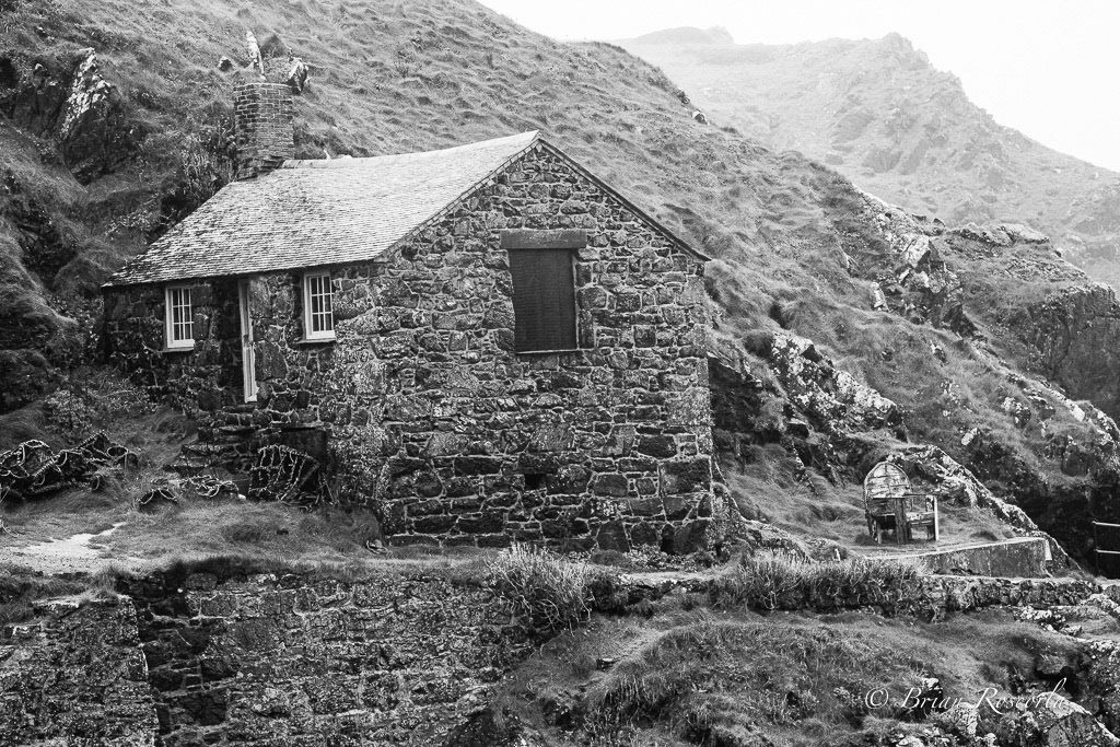 A fishermans net hut in the harbour of Mullion Cornwall