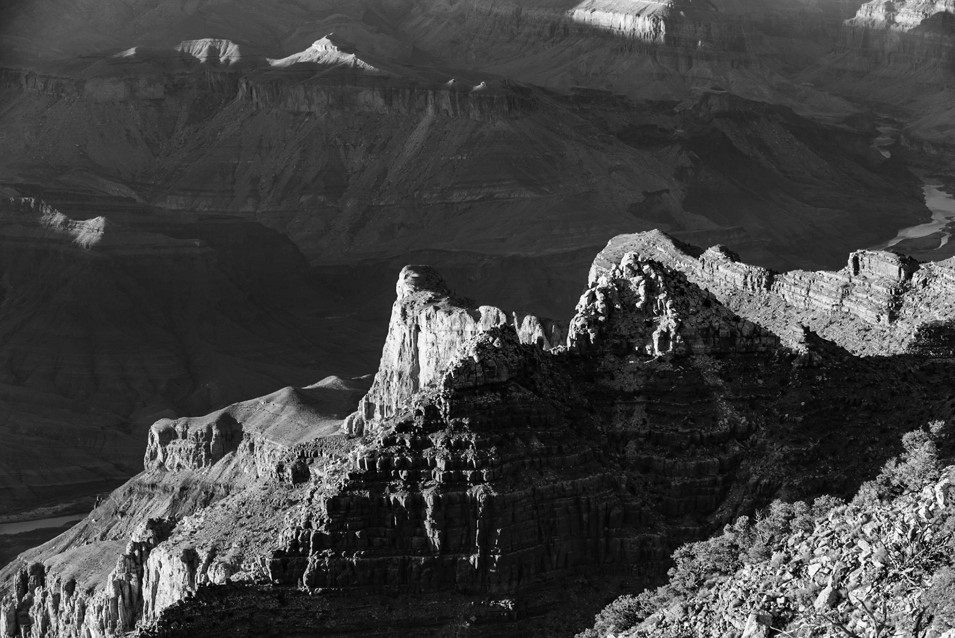Stunning graphic lines make the perfect black & white, Grand Canyon, Arizona