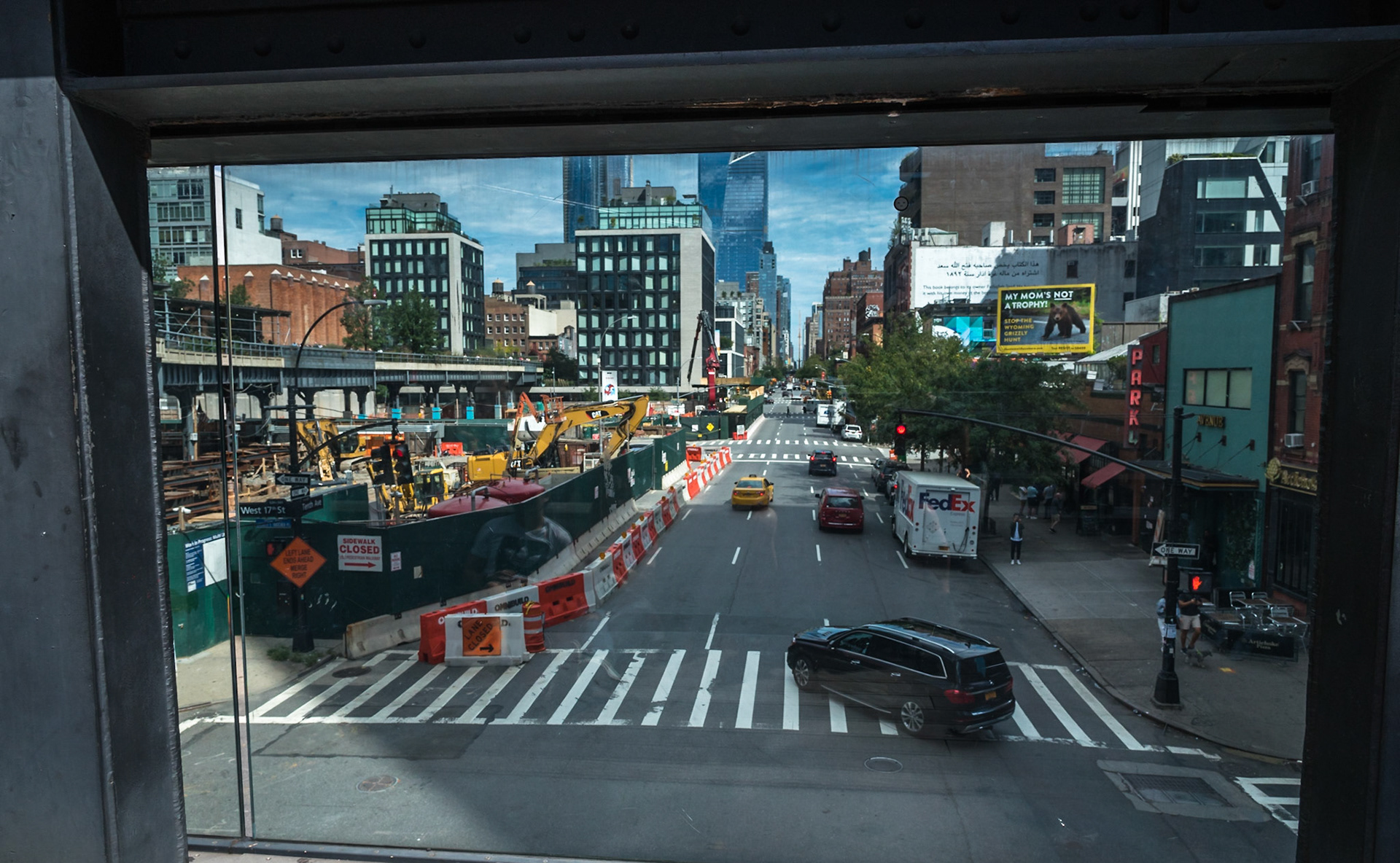 Bridge with a view, crossing 10th Avenue, Manhattan