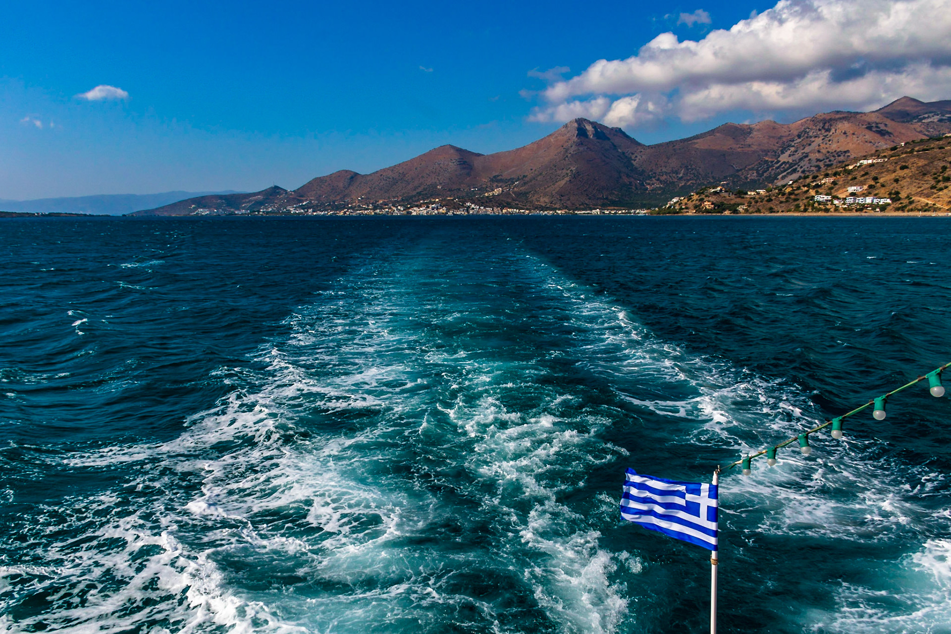 Leaving Elounda, destination - Spinalonga!