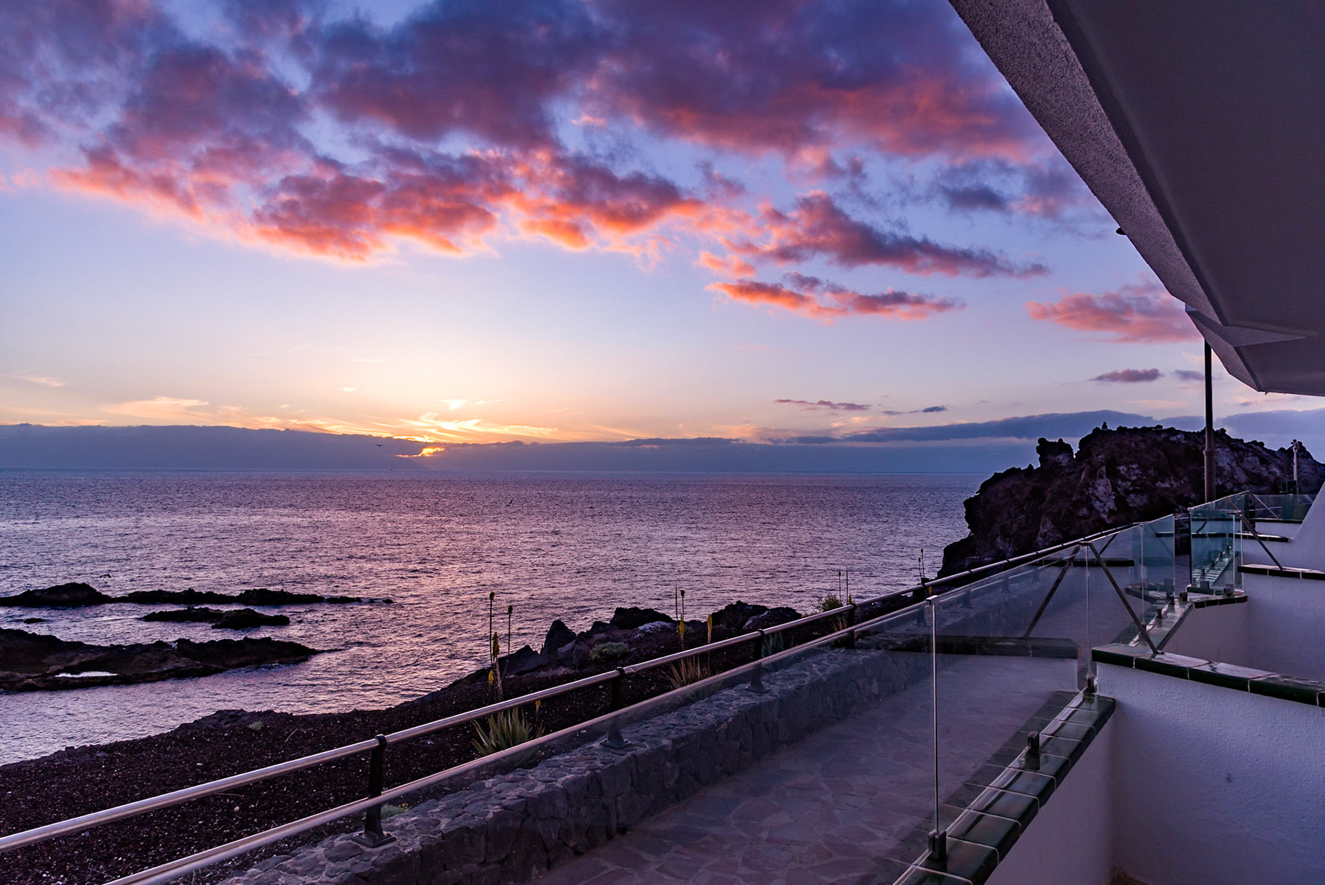 Just to prove you don't necessarily have to go far to catch a sunset - from our balcony, Tenerife