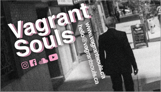 Business card design concept for the band Vagrant Souls.