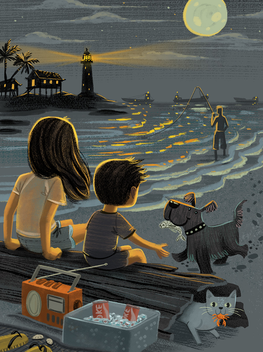 Charlene Chua Illustration Children S Illustrator Canada Night Beach