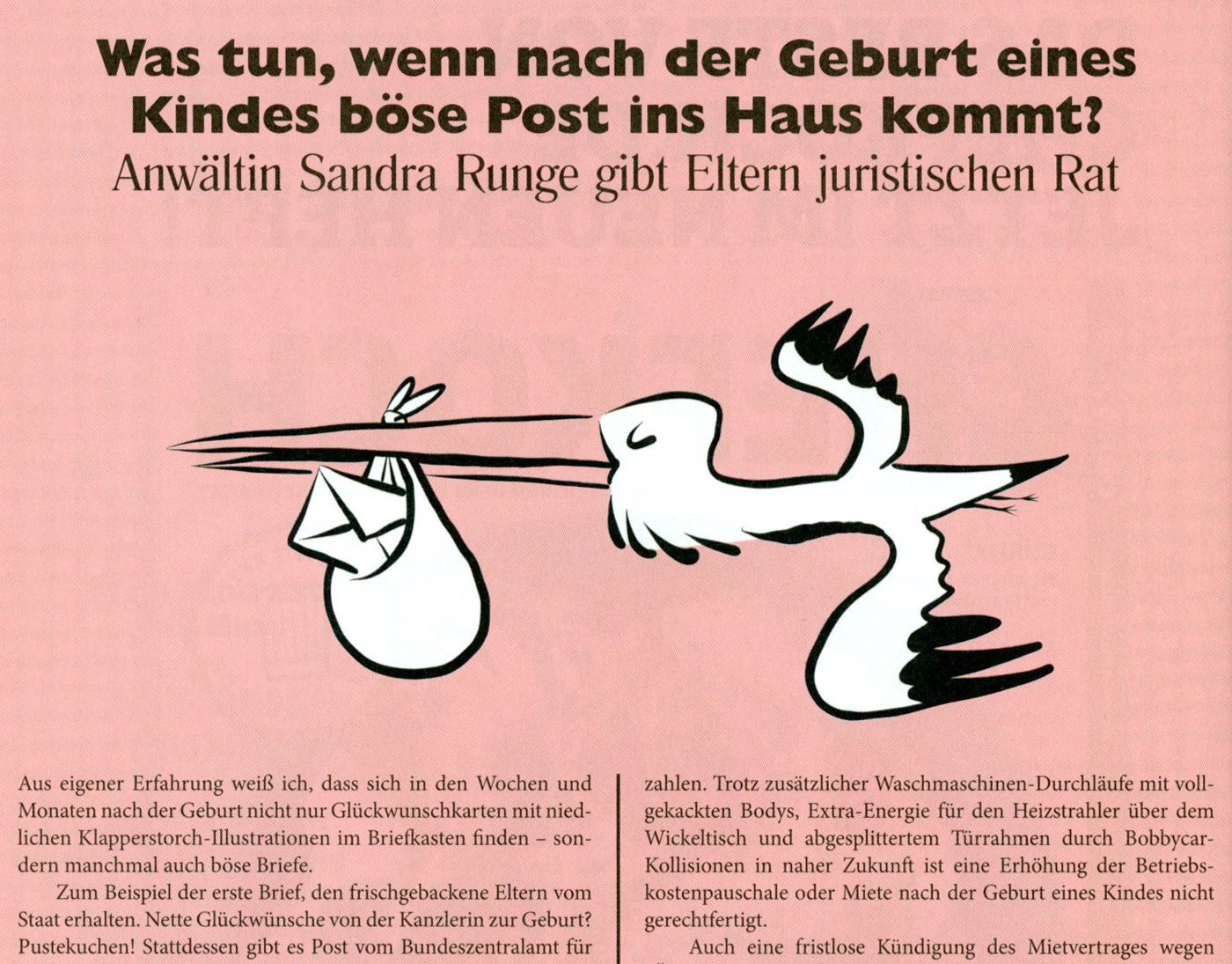 Was tun, wenn nach der Geburt eines Kindes böse Post ins Haus kommt?