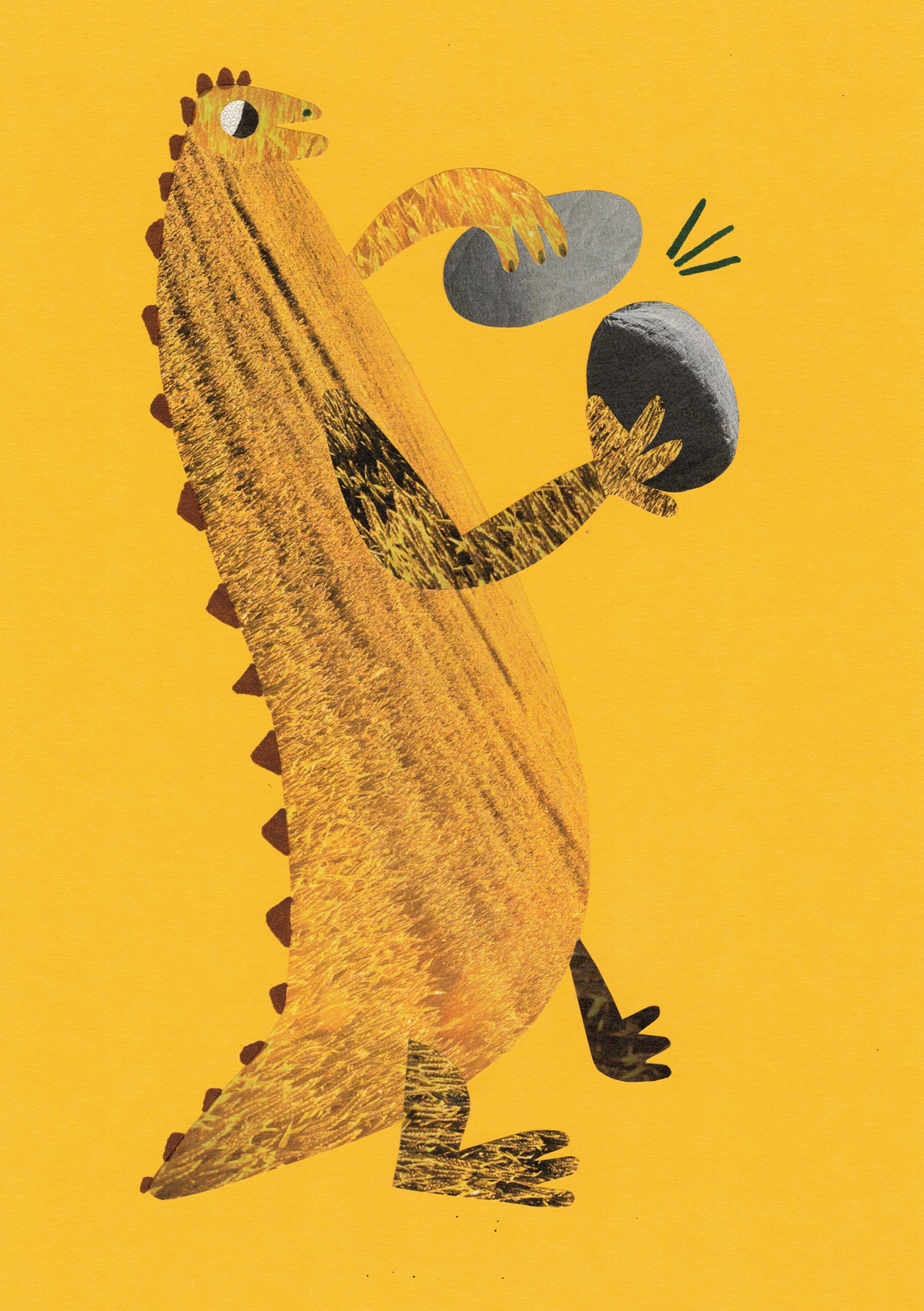 Dinosaur is doing a magic trick