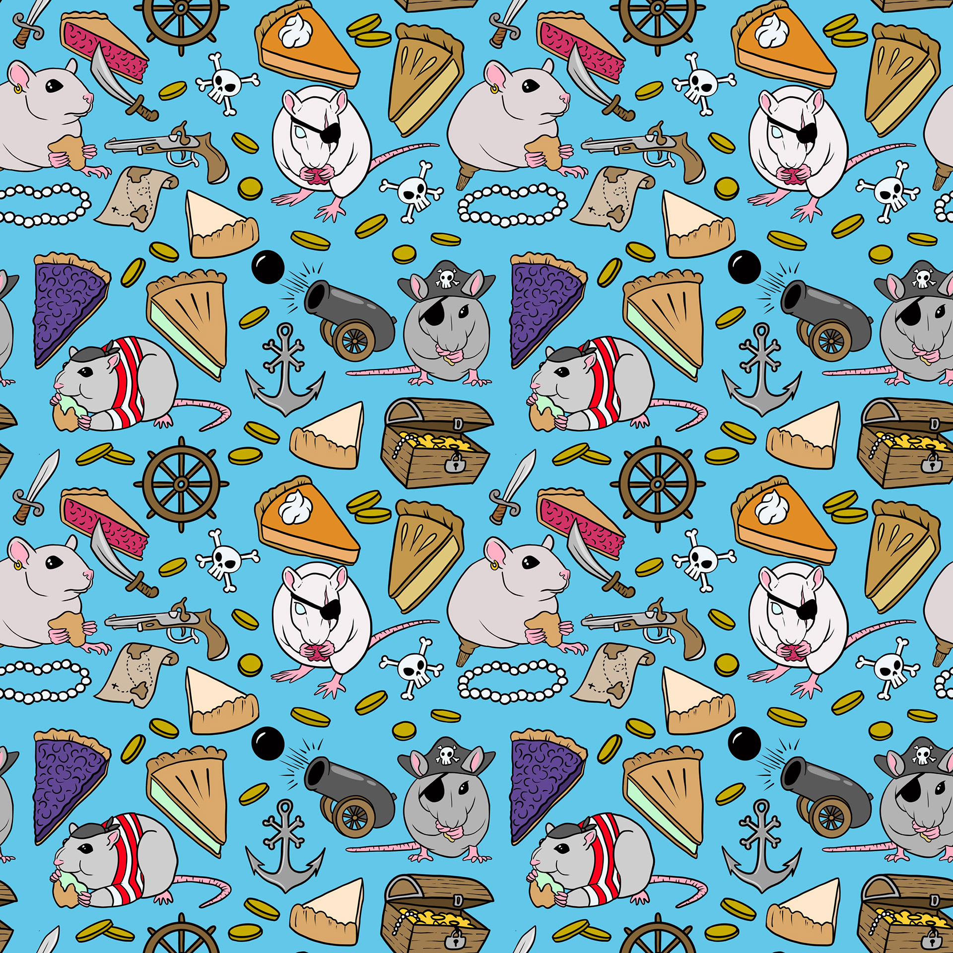 Pie-Rats Pattern, Julie Kitzes, 2021