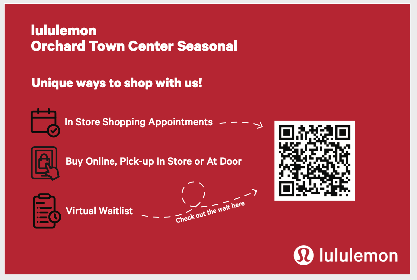 Appointment reservation cards given to all who purchased a gift-card, dropped off hemming, or came to visit in store