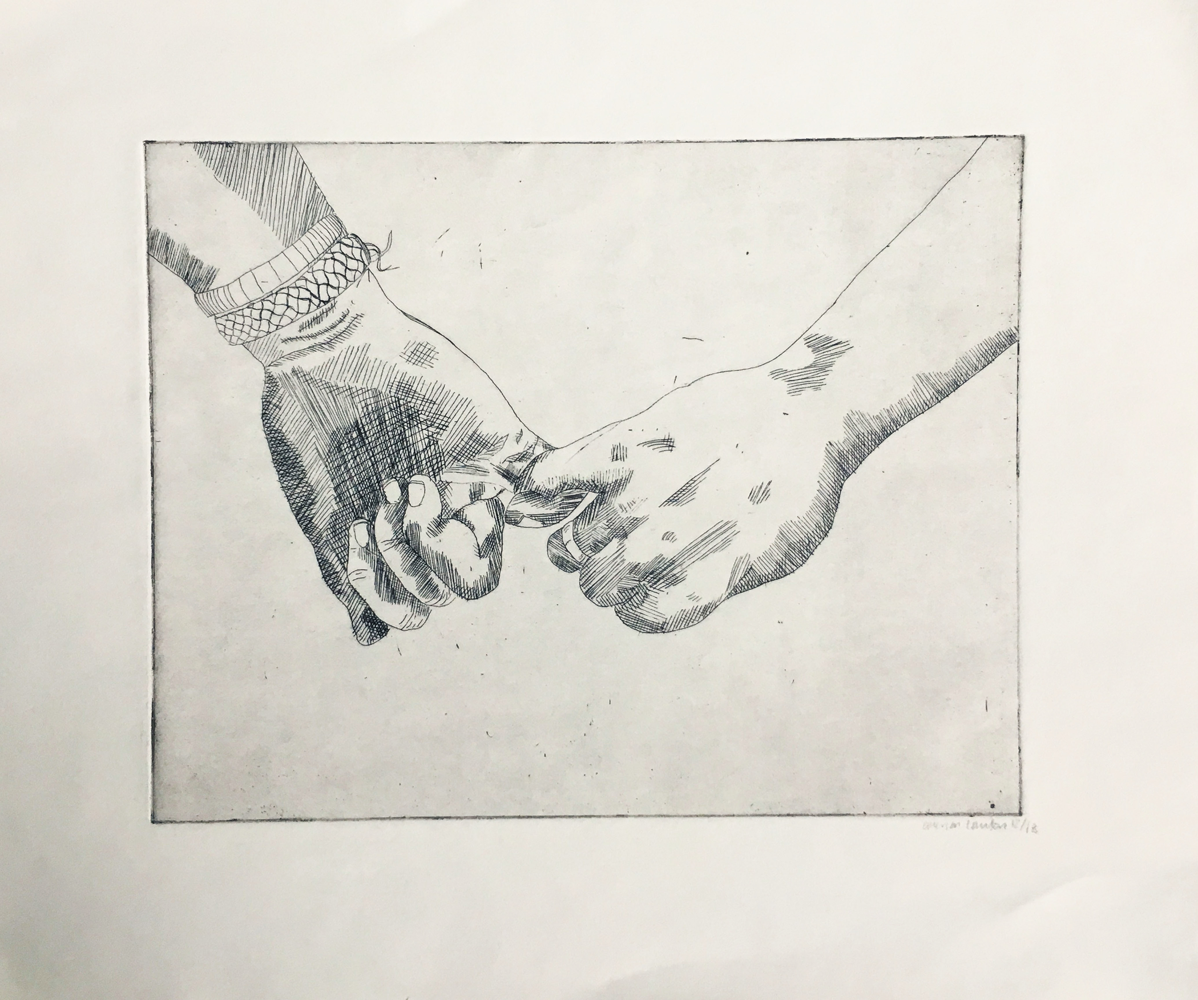 "pinky promise" etching, 2018