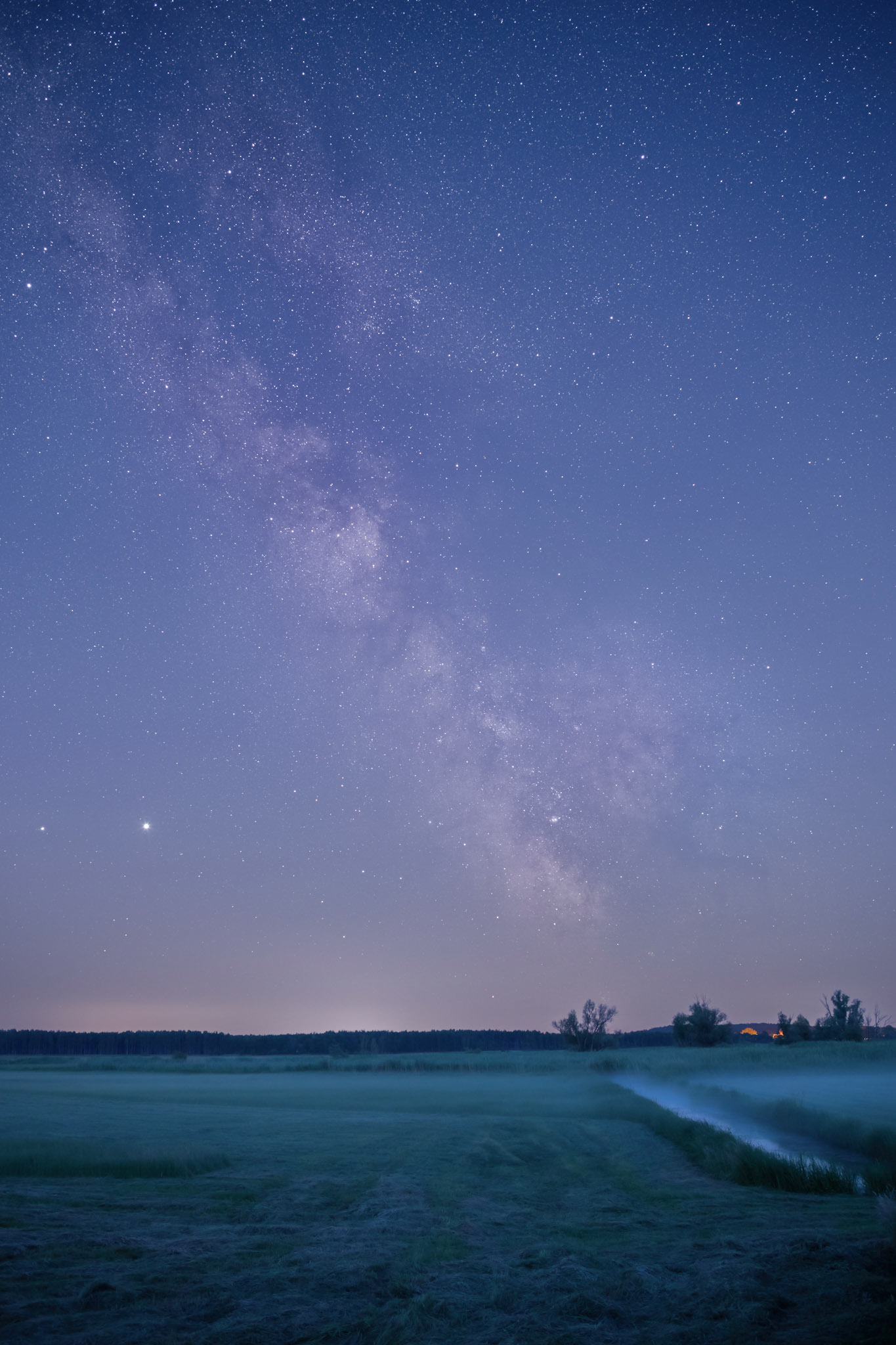 Shot in the shortest night of the year at summer solstice looking south