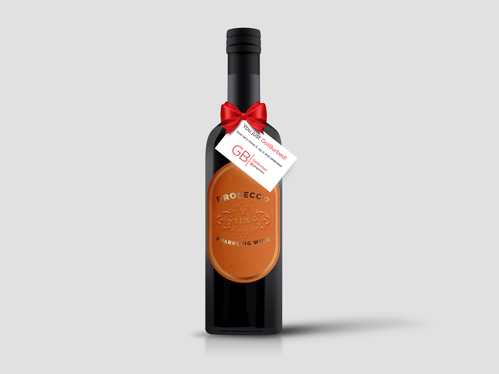 Buyer + Seller Gift: Mini Bottle of Prosecco with Gift Tag