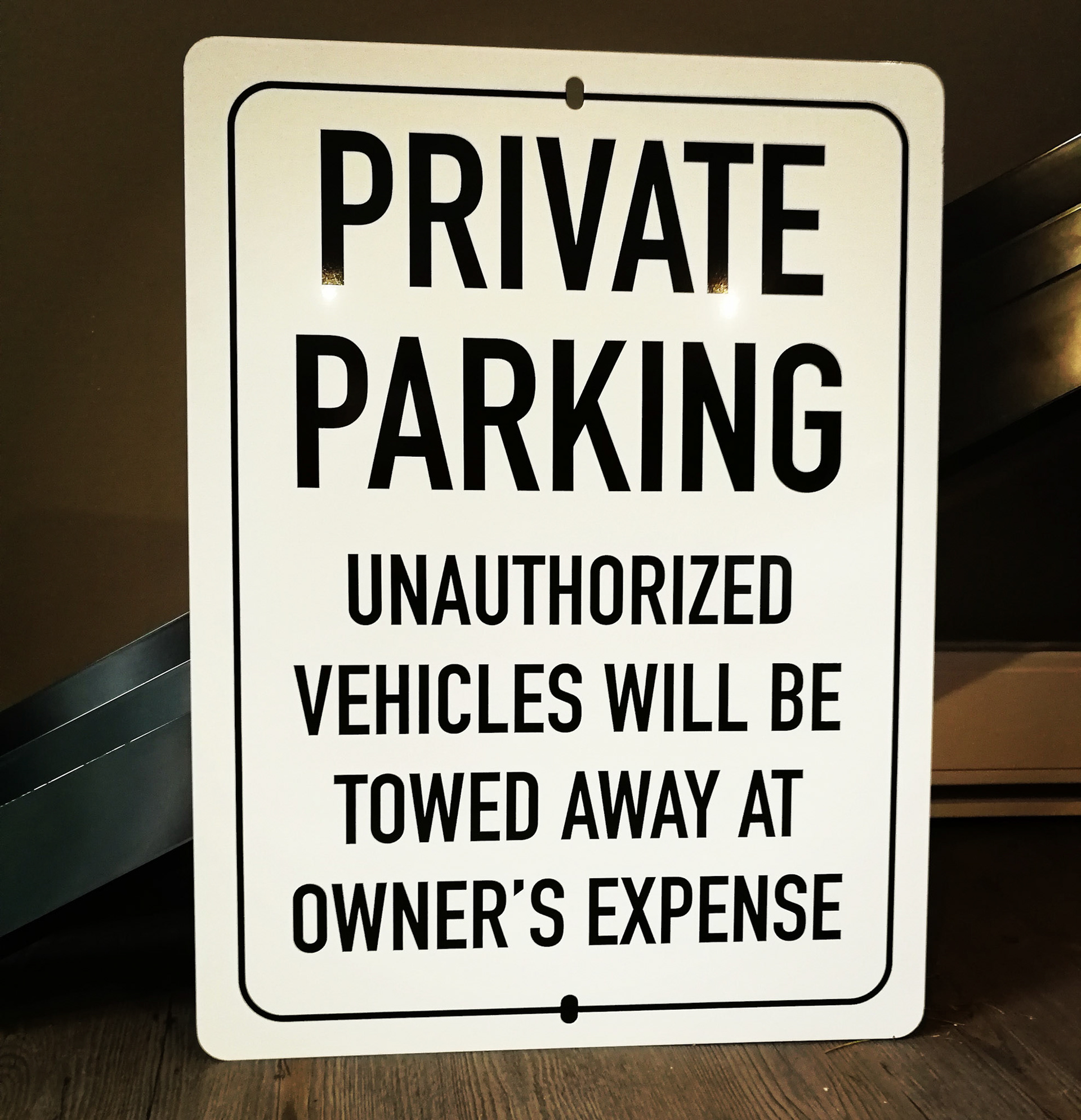 18" x 24" aluminum sign.