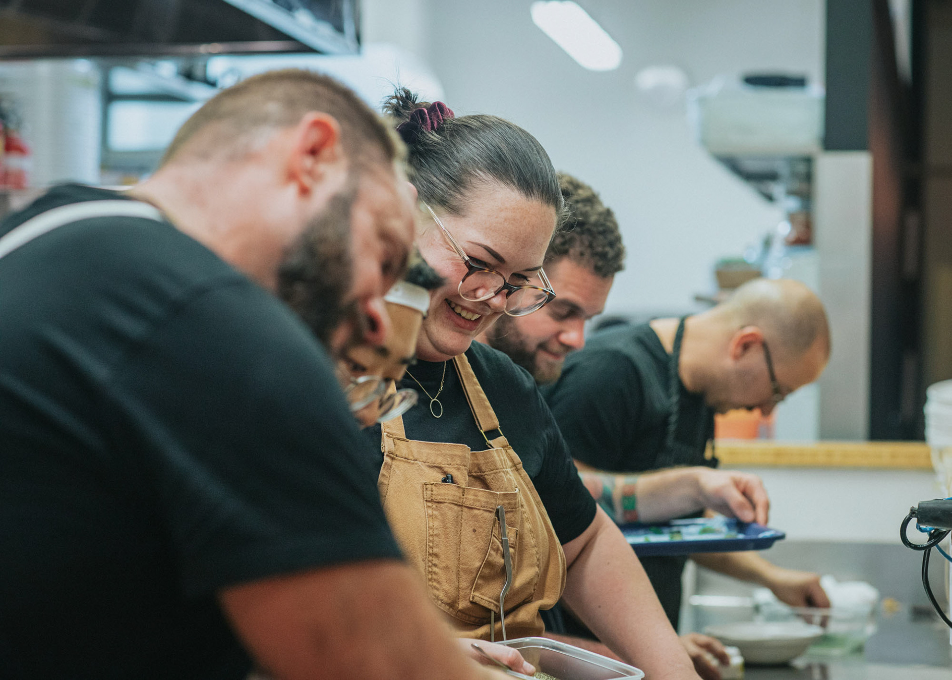 F.A.W.C's Bistronomy's Foraged Fare event - chefs plating up a course