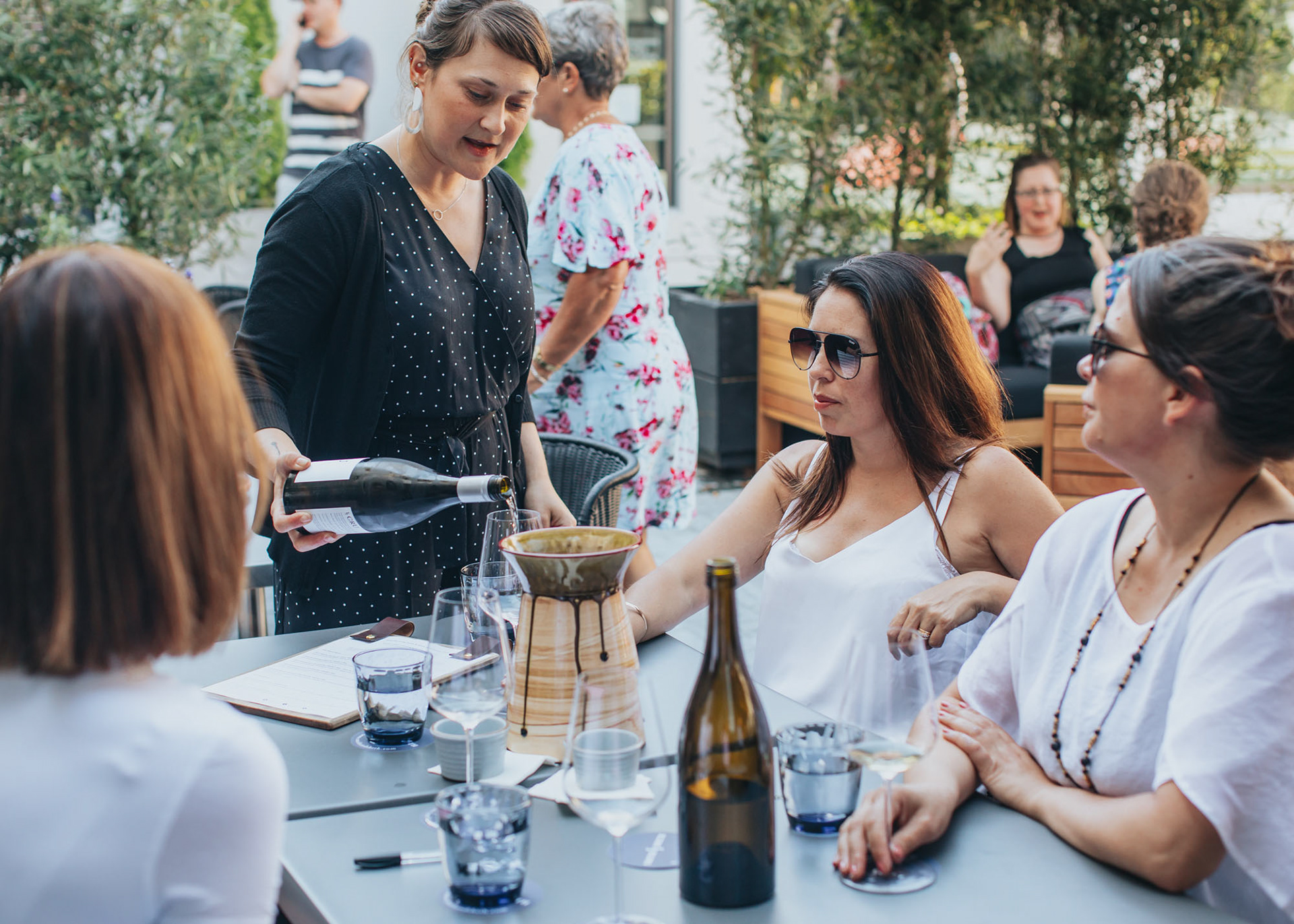 Wine pours at Smith and Sheth's Wine Lounge