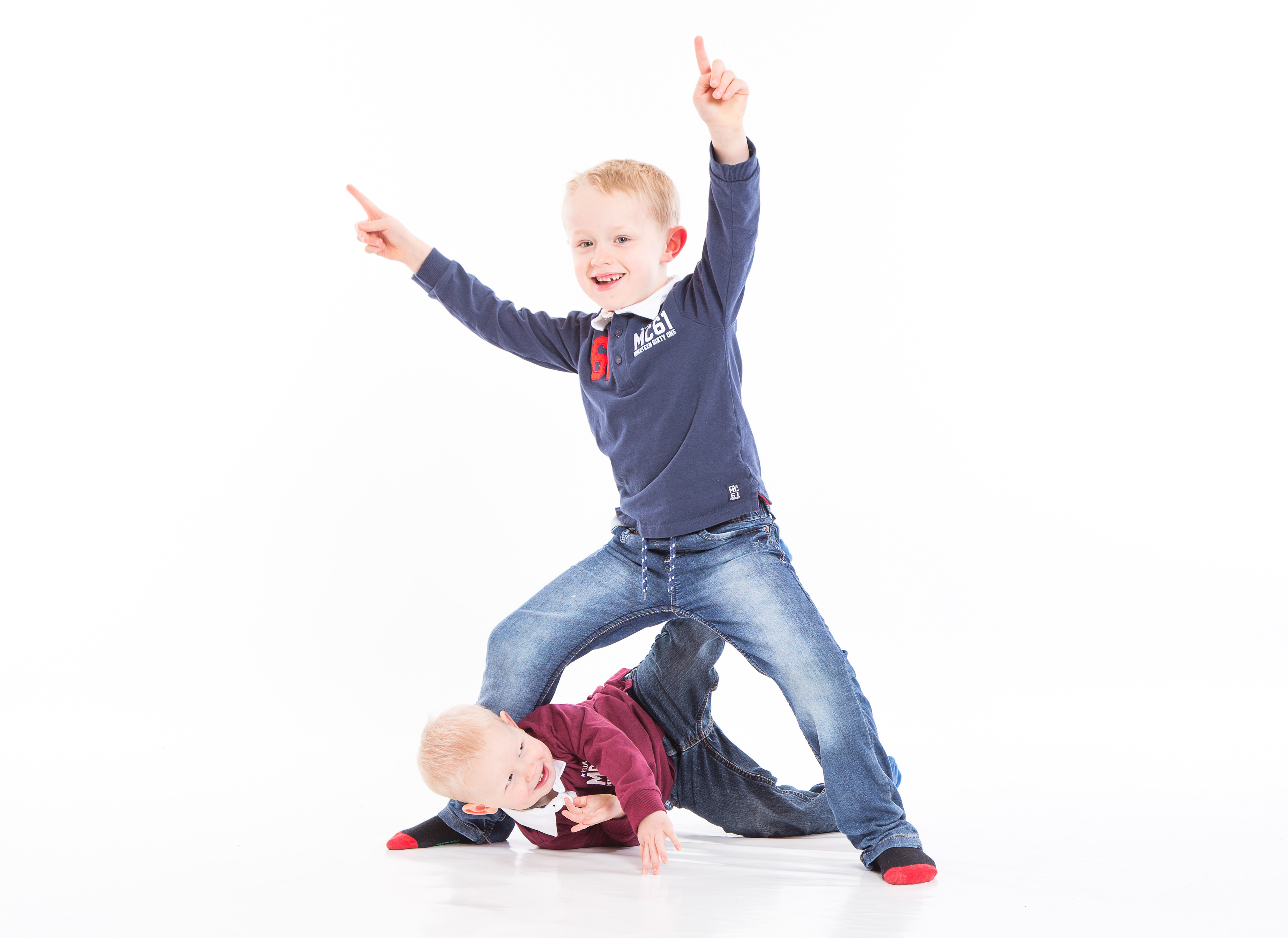 Brothers having studio fun