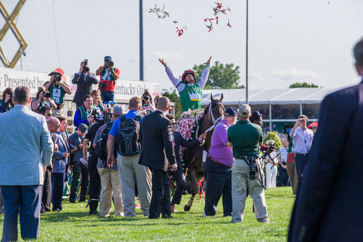 Just after winning the Kentucky Oaks.