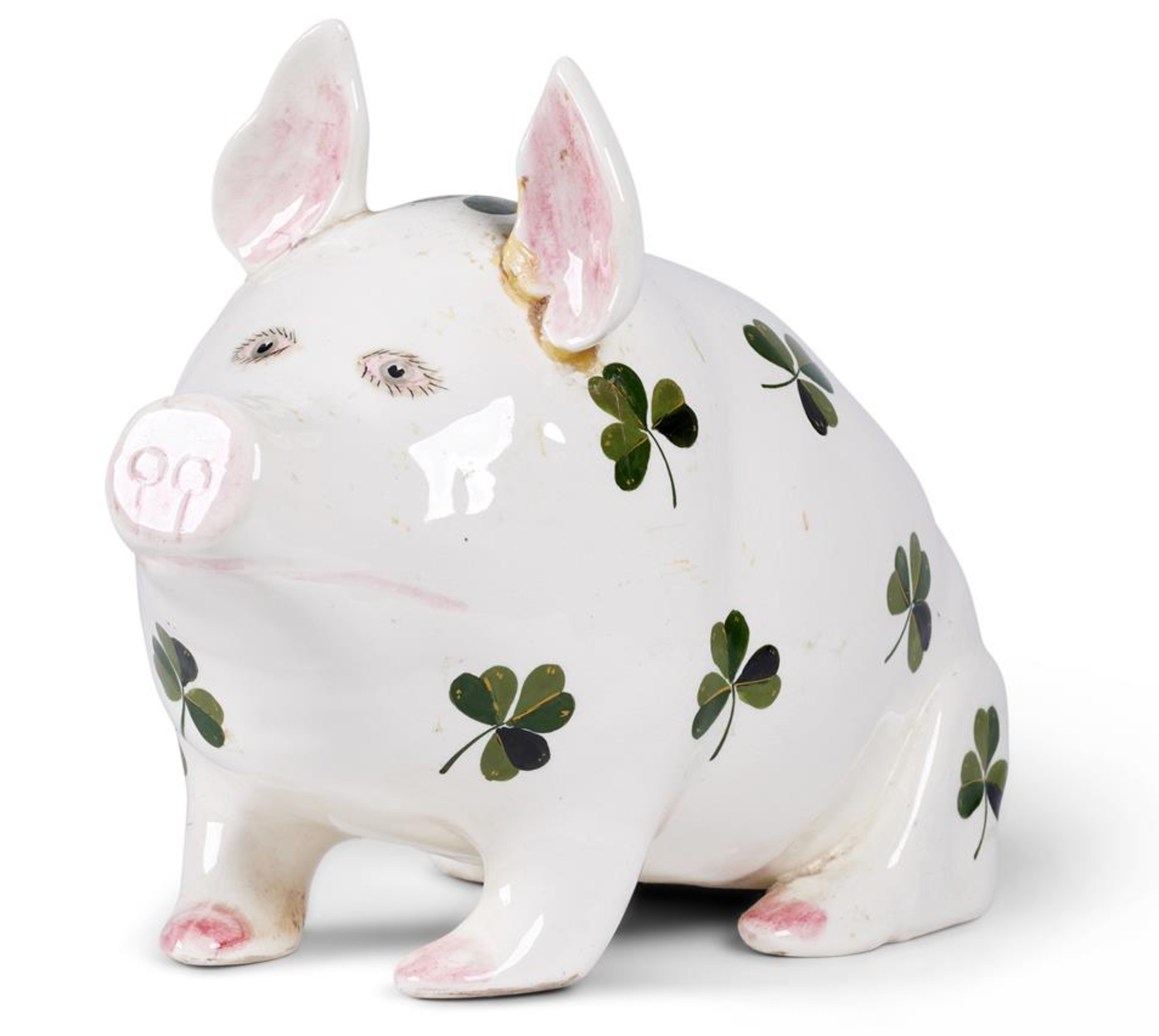 A BOVEY TRACEY WEMYSS WARE PIG, CIRCA 1930-1952