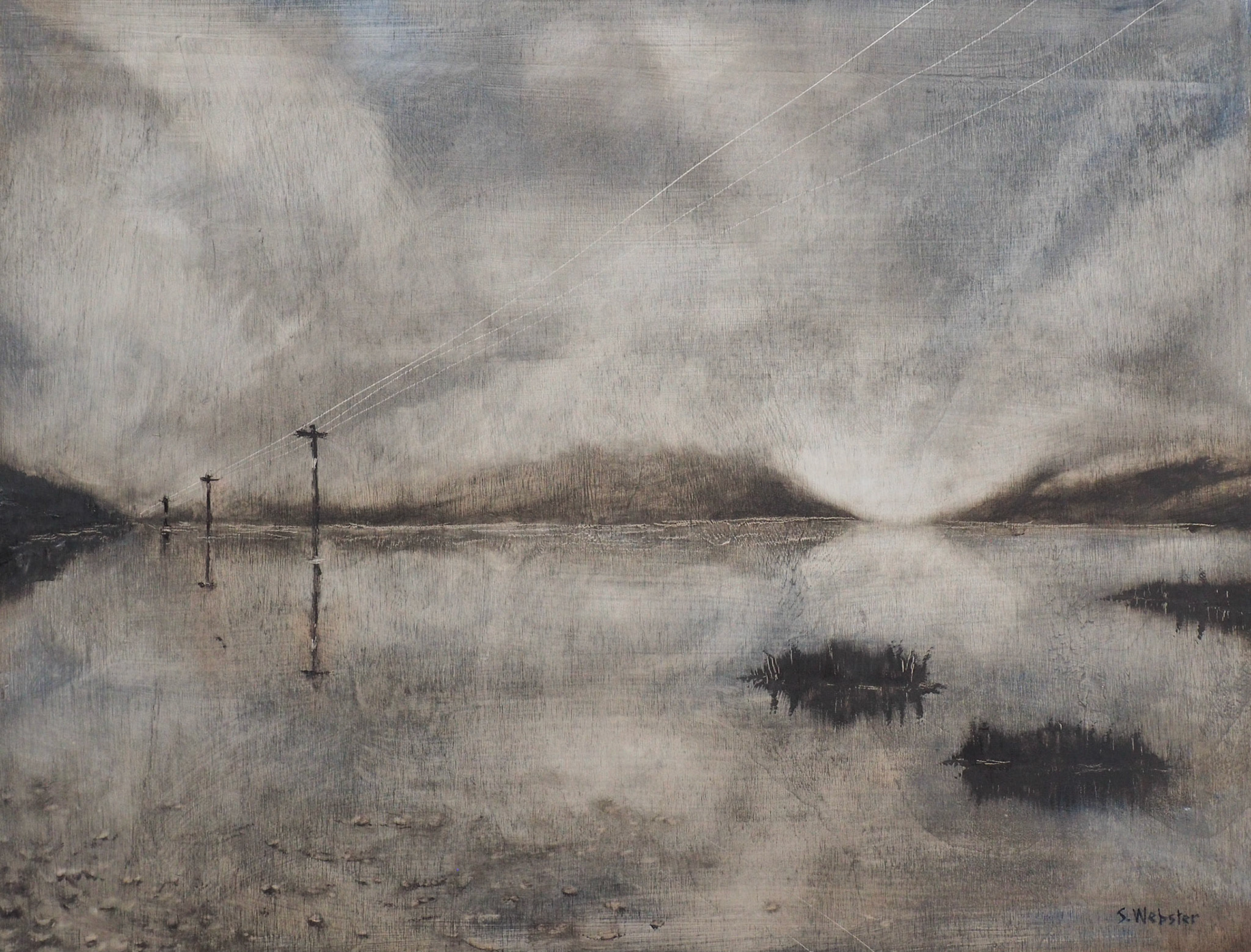 'Lines in the Mist'. Oil on Wood 720x550mm