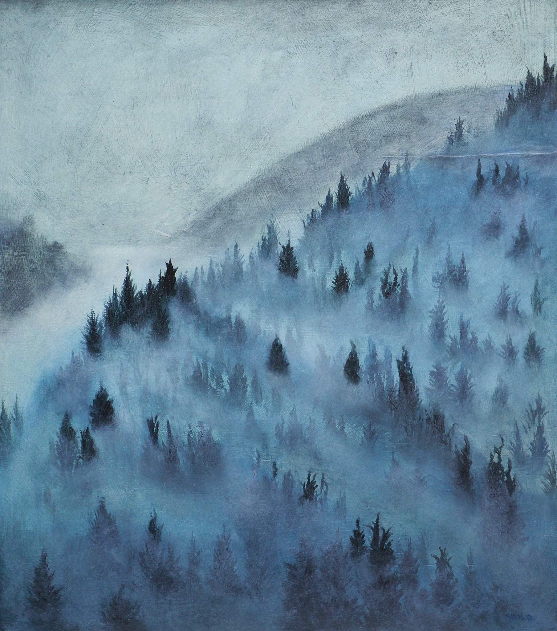 'Misty Forest'. Oil on Wood 800x895mm SOLD