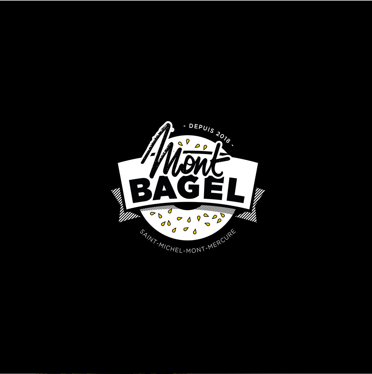logo sur fond noir, contraste, branding, création graphique réalisé par alice rouet, graphiste print les herbiers, en Vendée