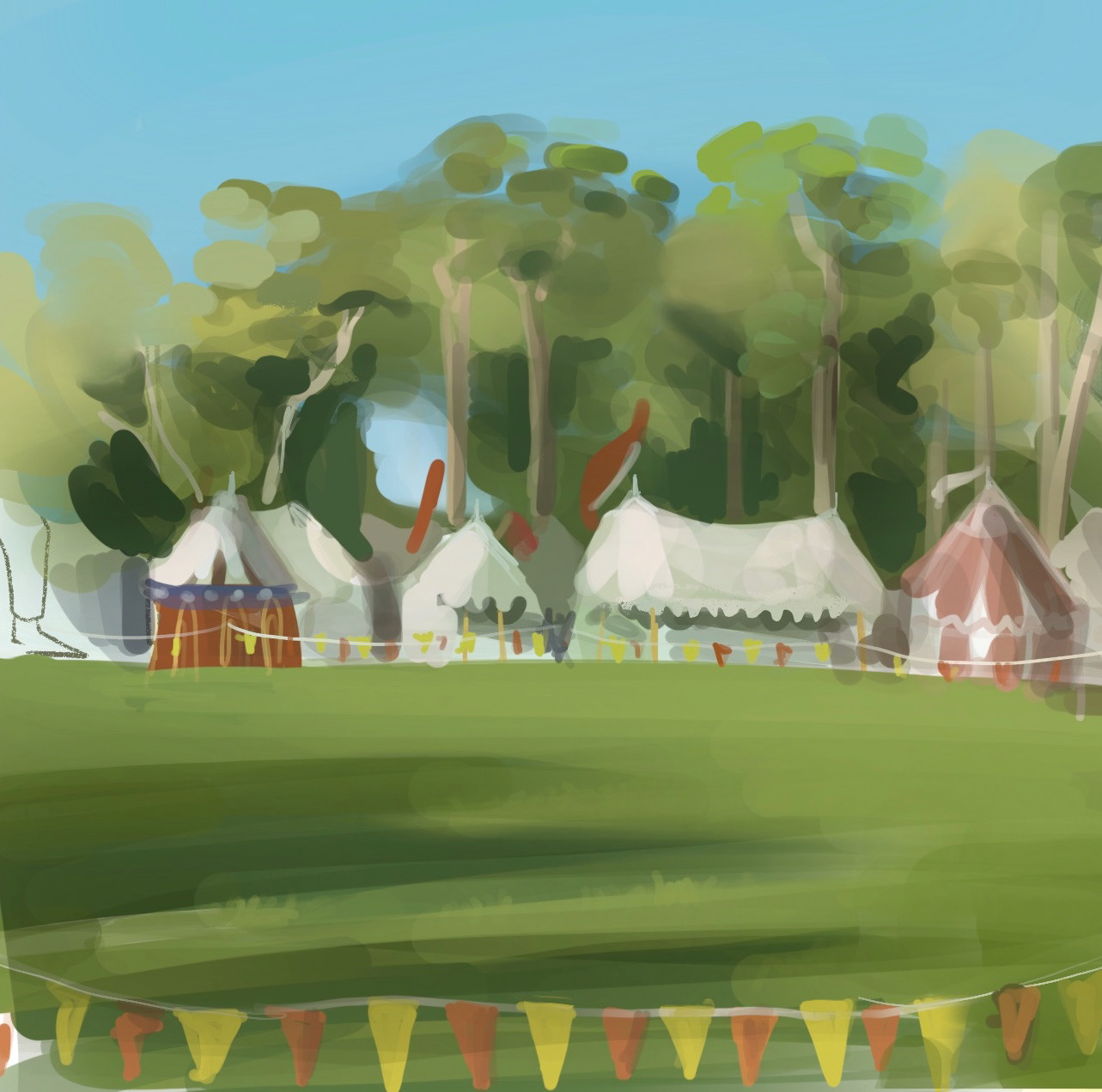 Plein air study at a medieval festival. 20 min