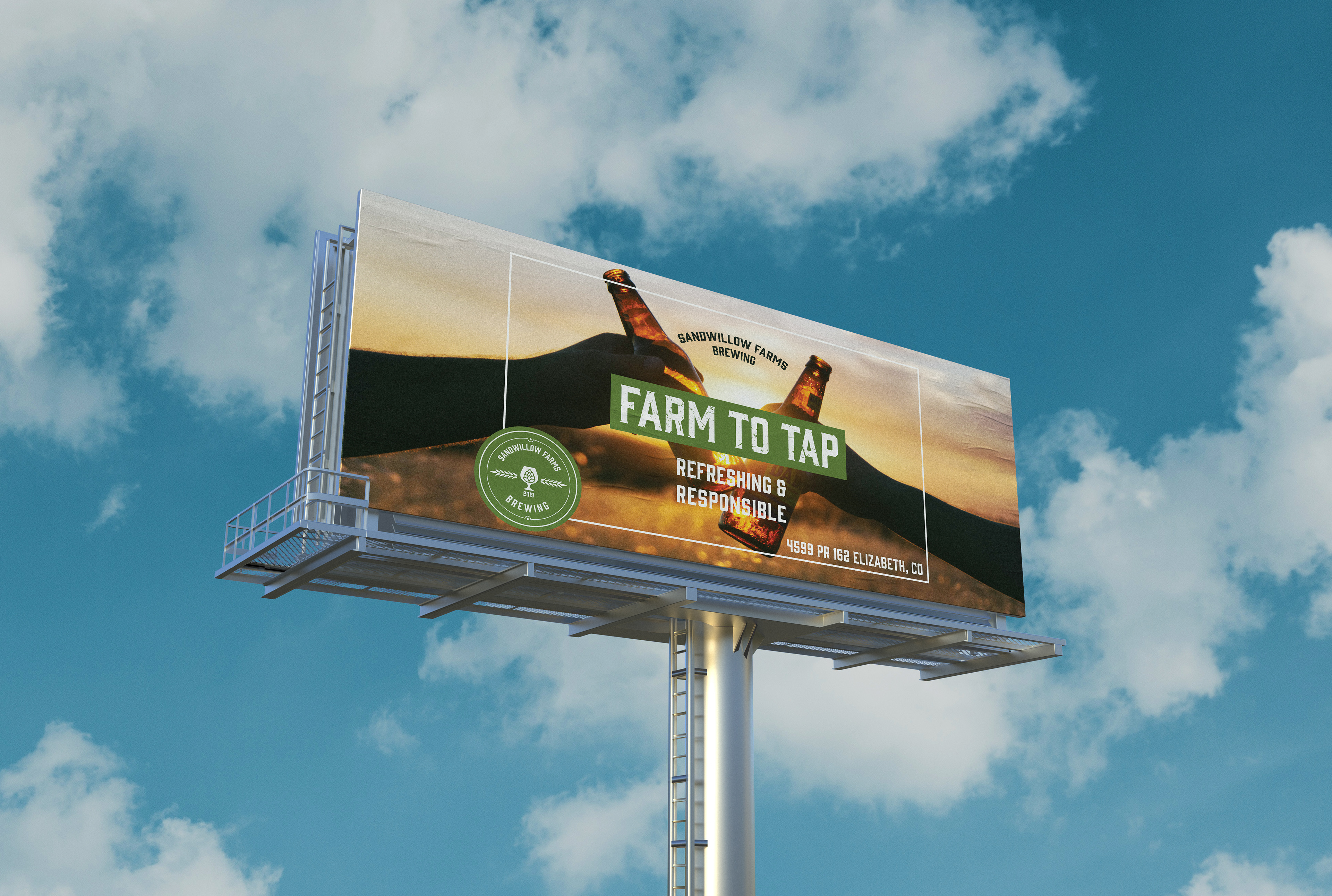 A mockup of a potential billboard ad for marketing purposes.