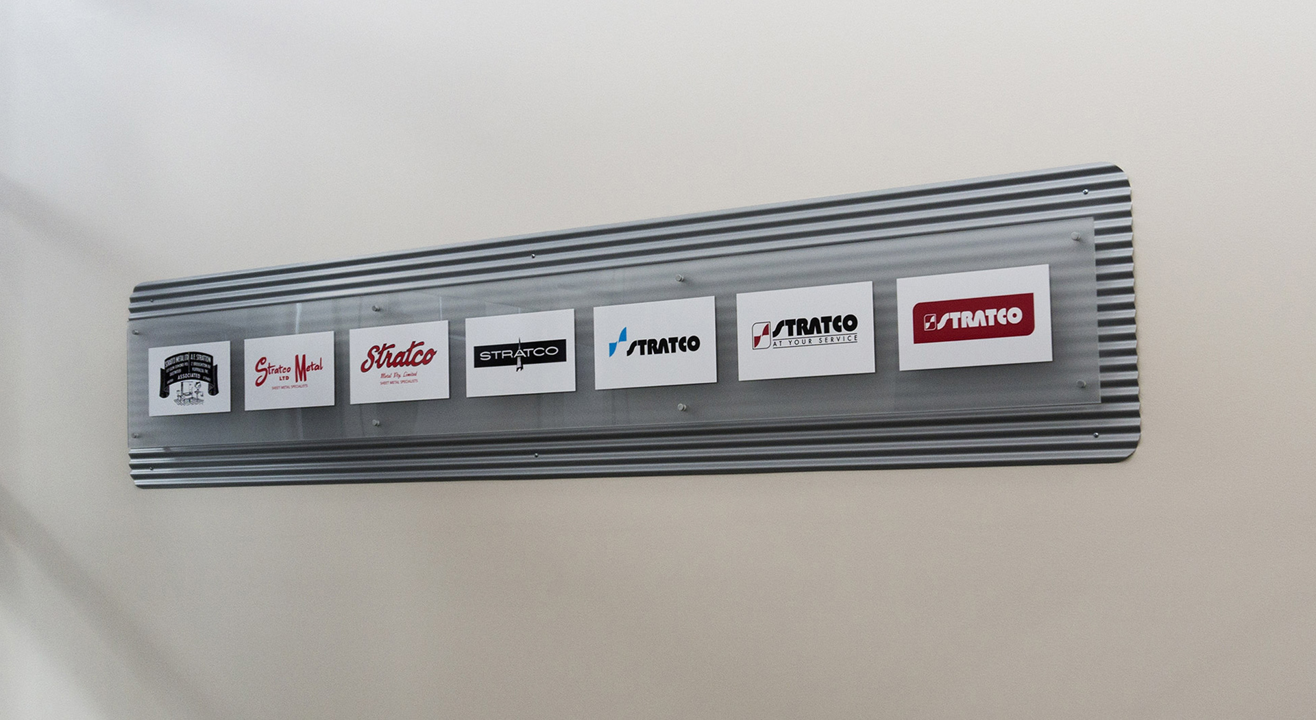 Customised logo progression display for Stratco
