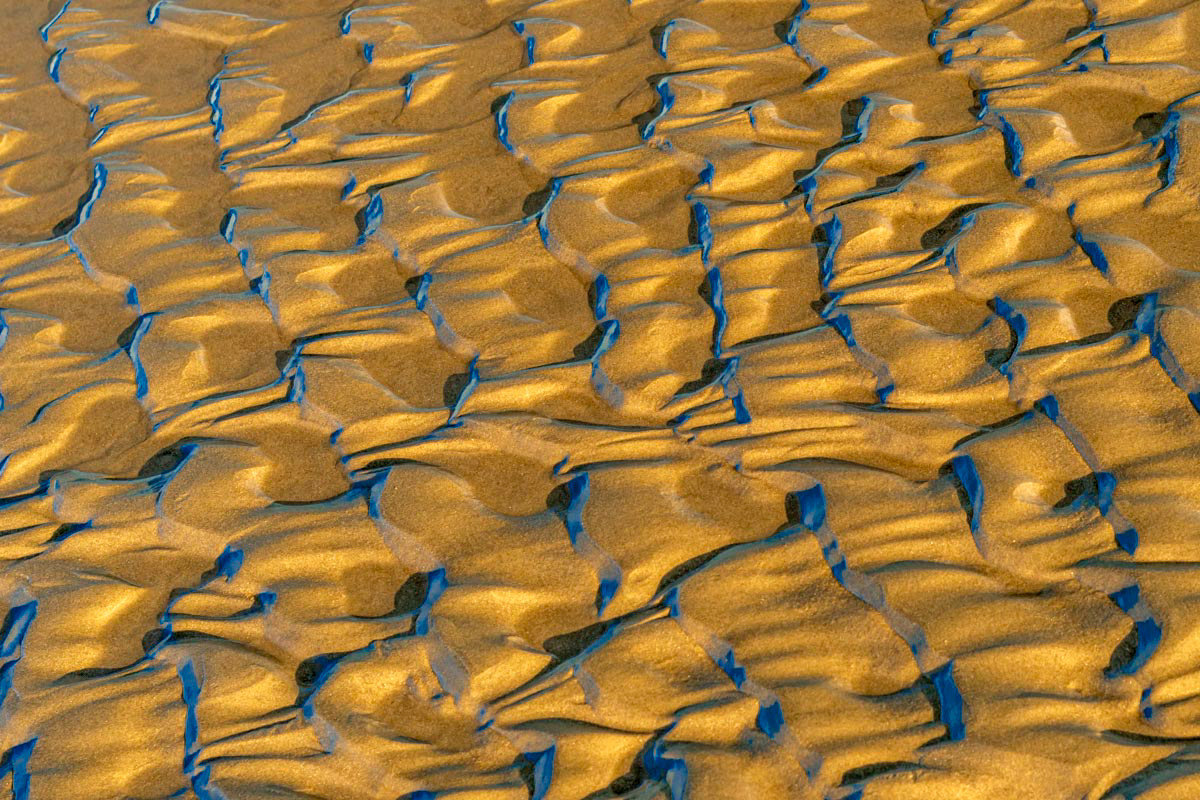 lines, structures and shadows on the beach