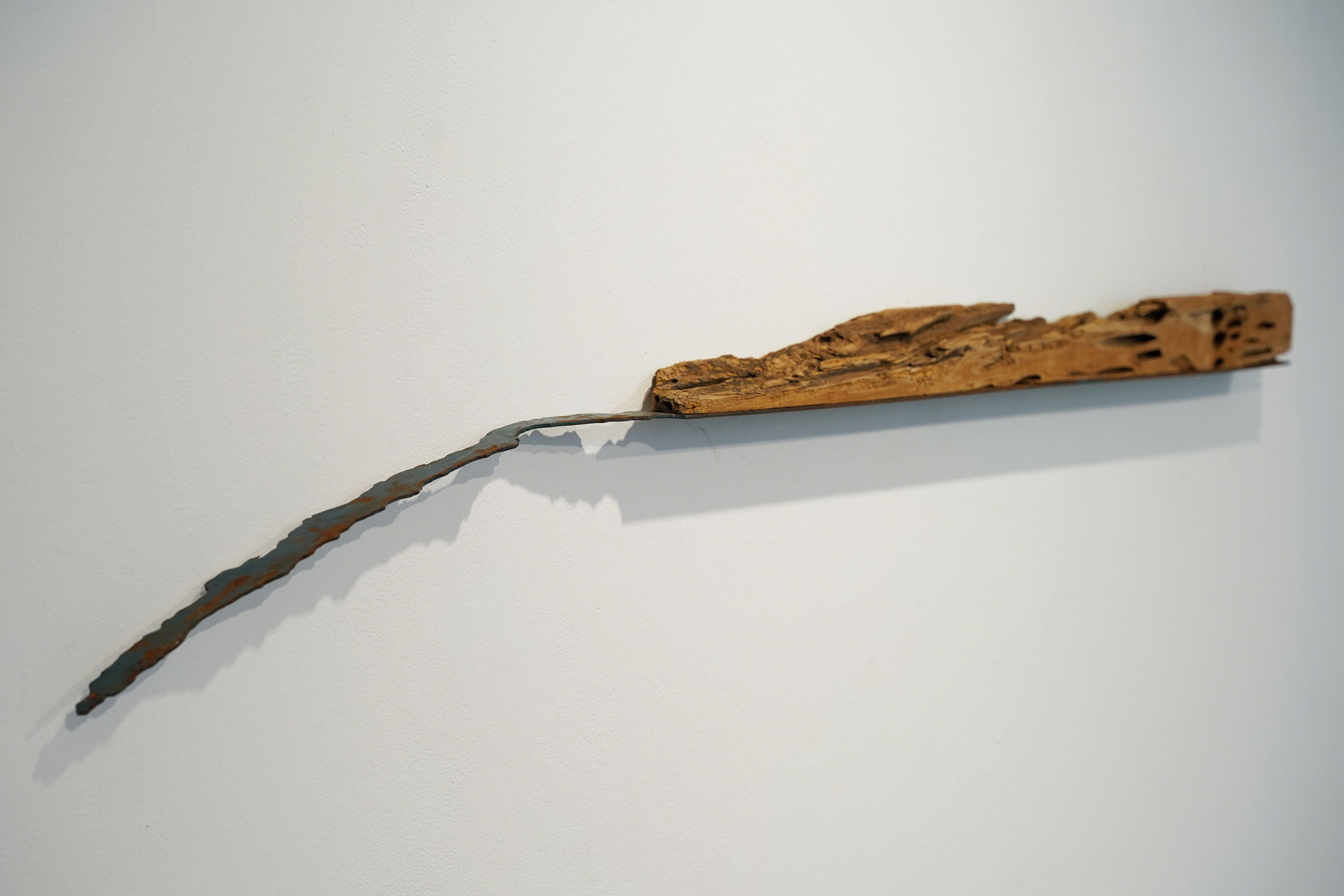 Detail Somewhere Along the Line, We Weren't the Same Wood, steel, paint, rust 58” x 3.5” x 2.4”