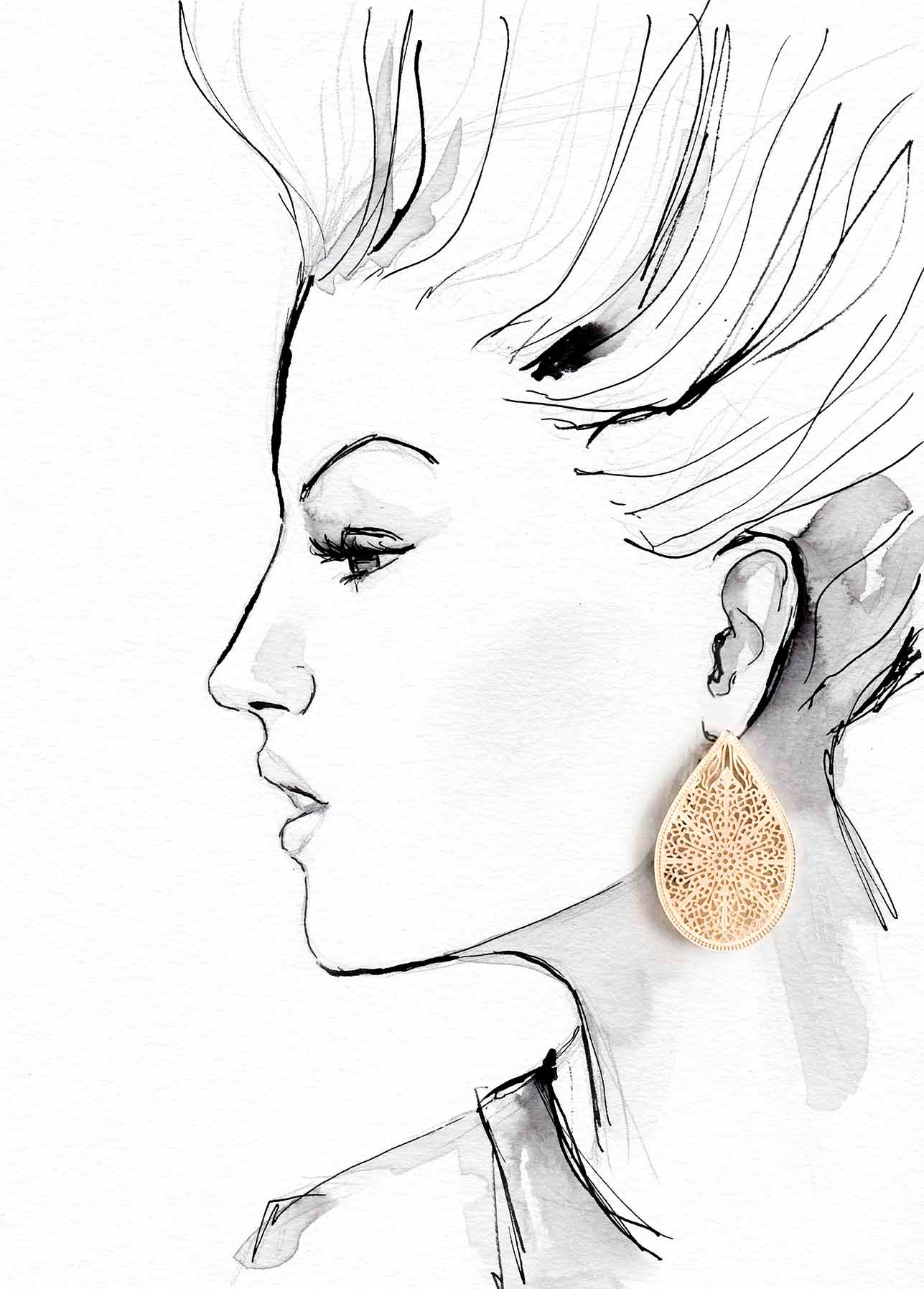 Anna Schwarzer Illustration Beauty Fashion Jewelry