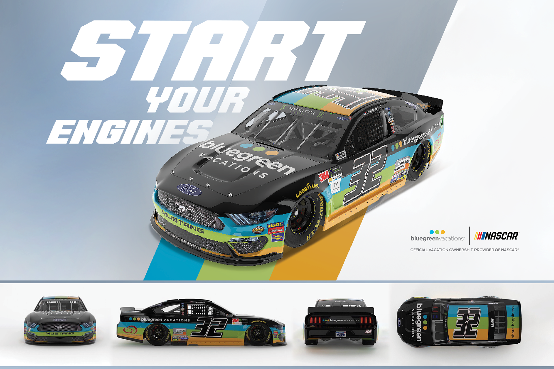 ELIJAH P. MEYER | Graphic Designer - Bluegreen Vacations NASCAR Mustang ...