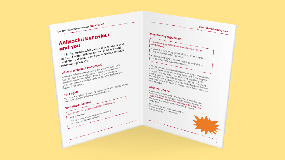 Inside spread of another Selwood Housing brochure