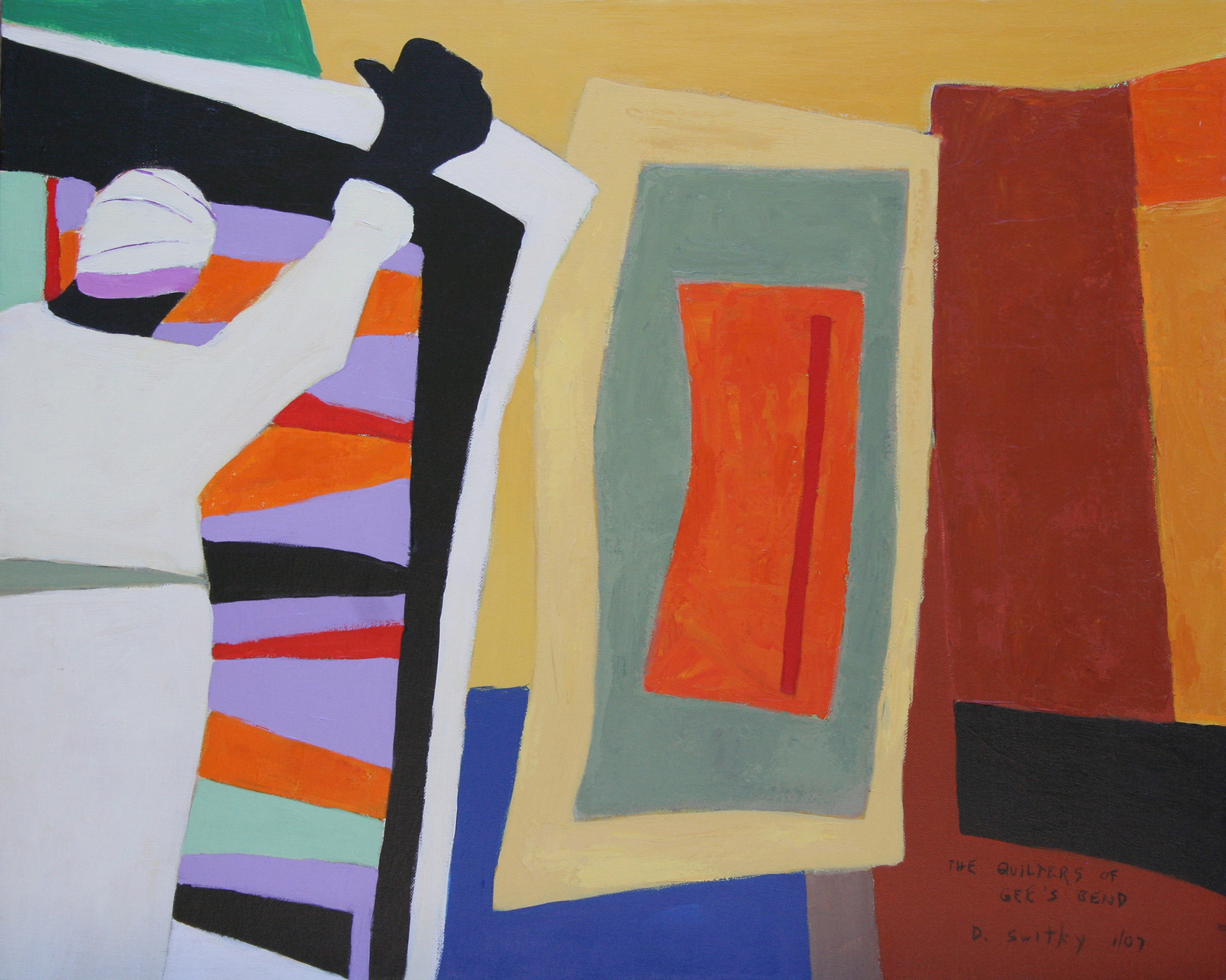 Hanging a Quilt | Acrylic on canvas | 24x30" | $2200