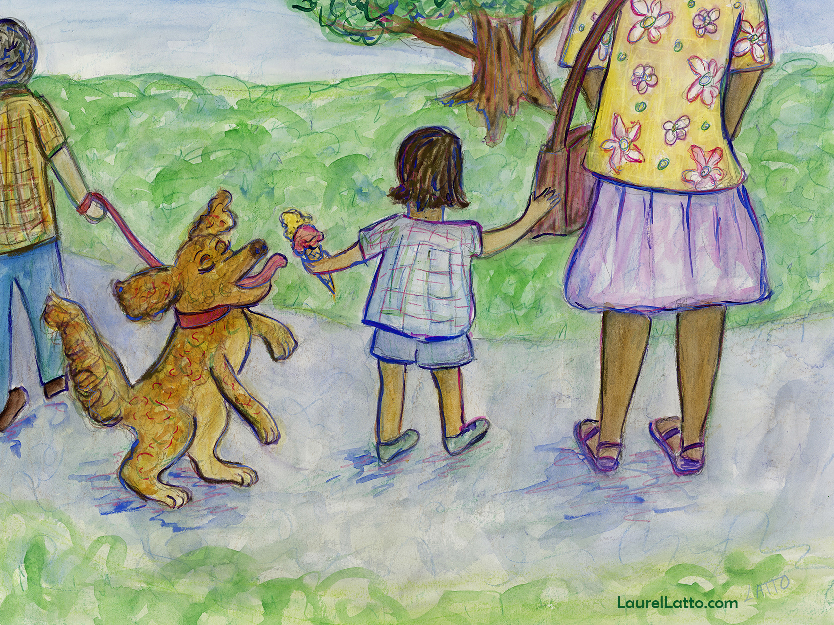 Unattended Ice Cream Watercolor Illustration