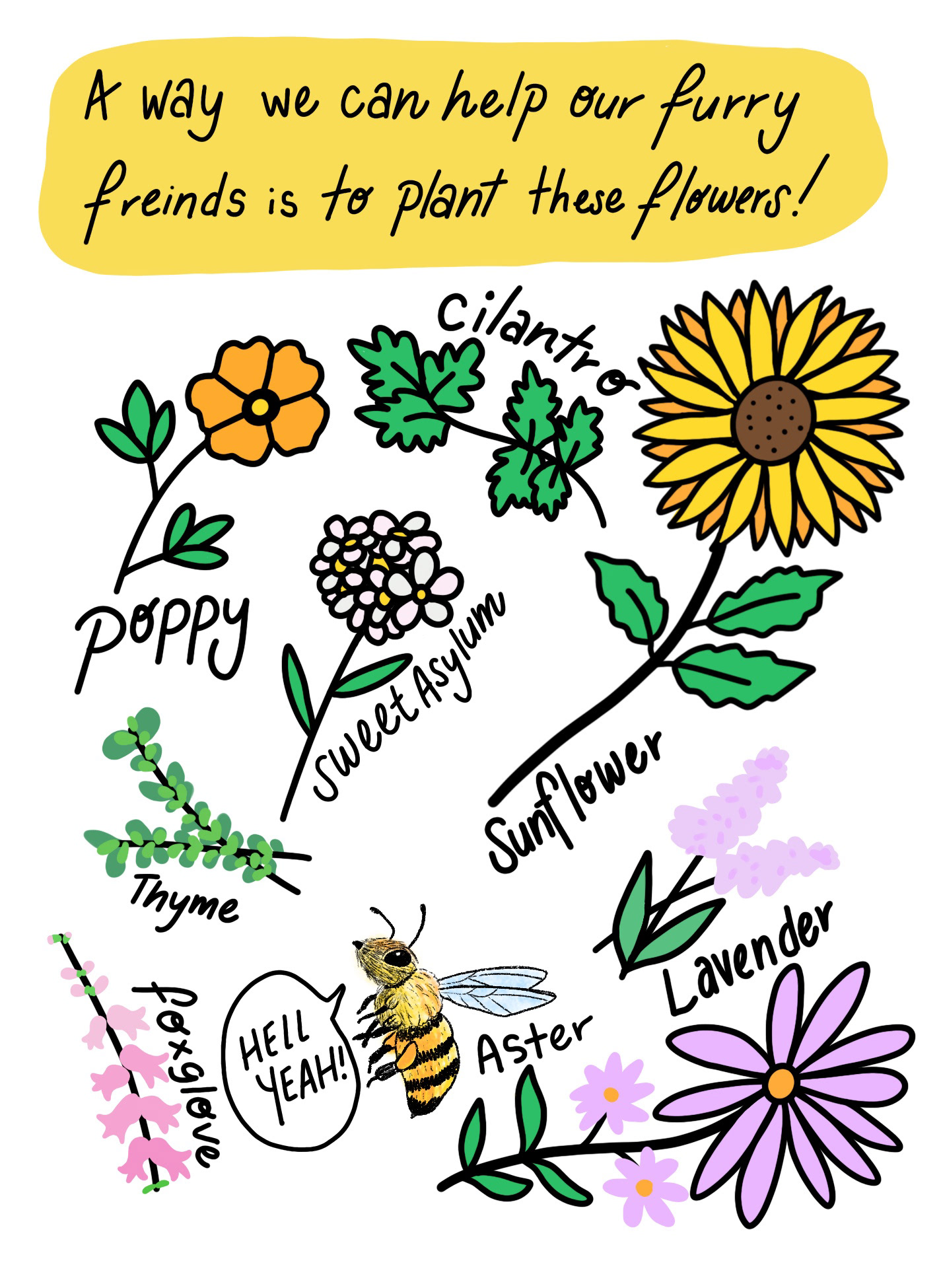 A page from my Save the Bees Zine