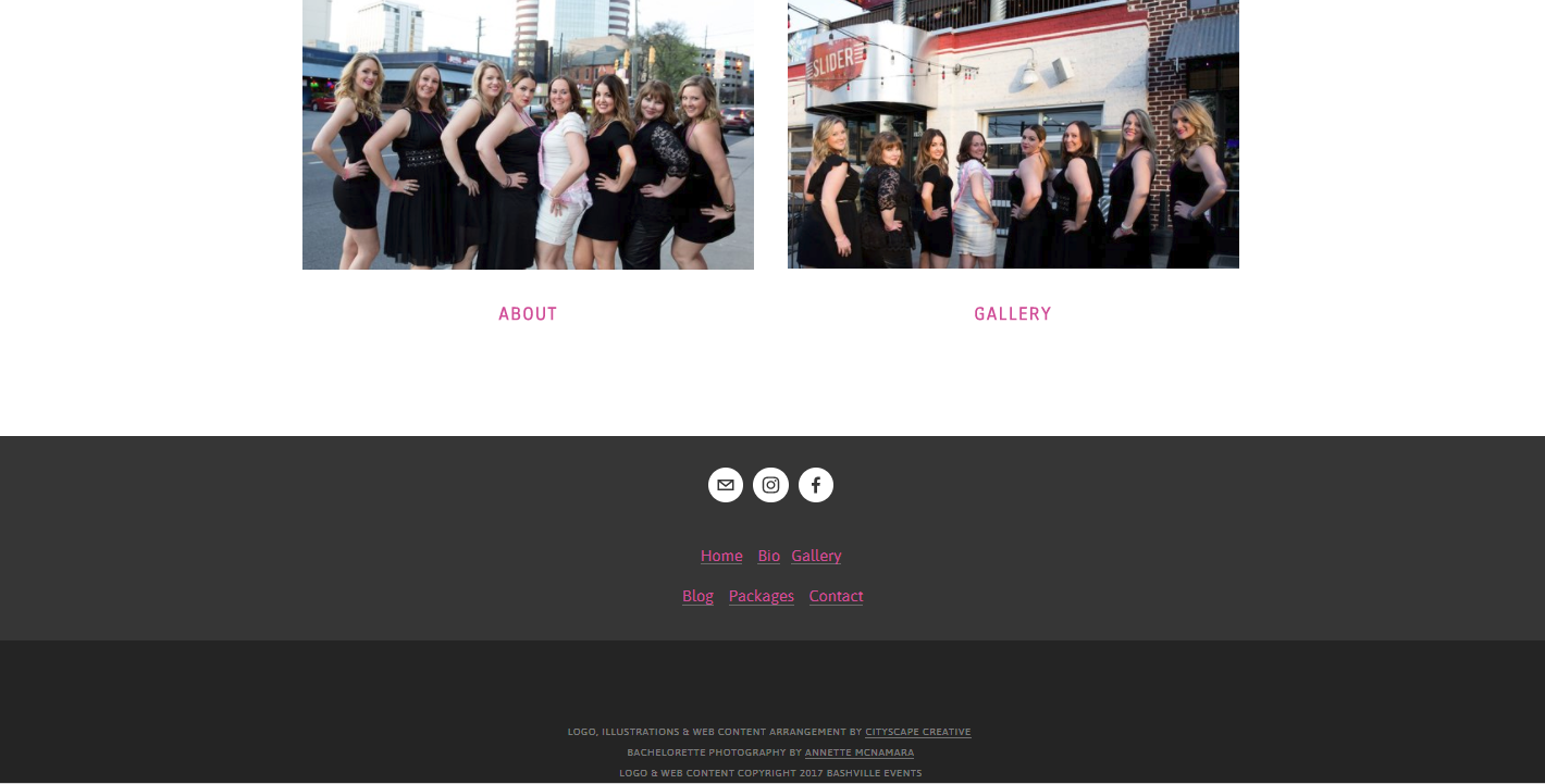Website Content Arrangement Home Page Part 3 for Bashville Events in Nashville, TN Copyright 2017-2018 Cityscape Creative