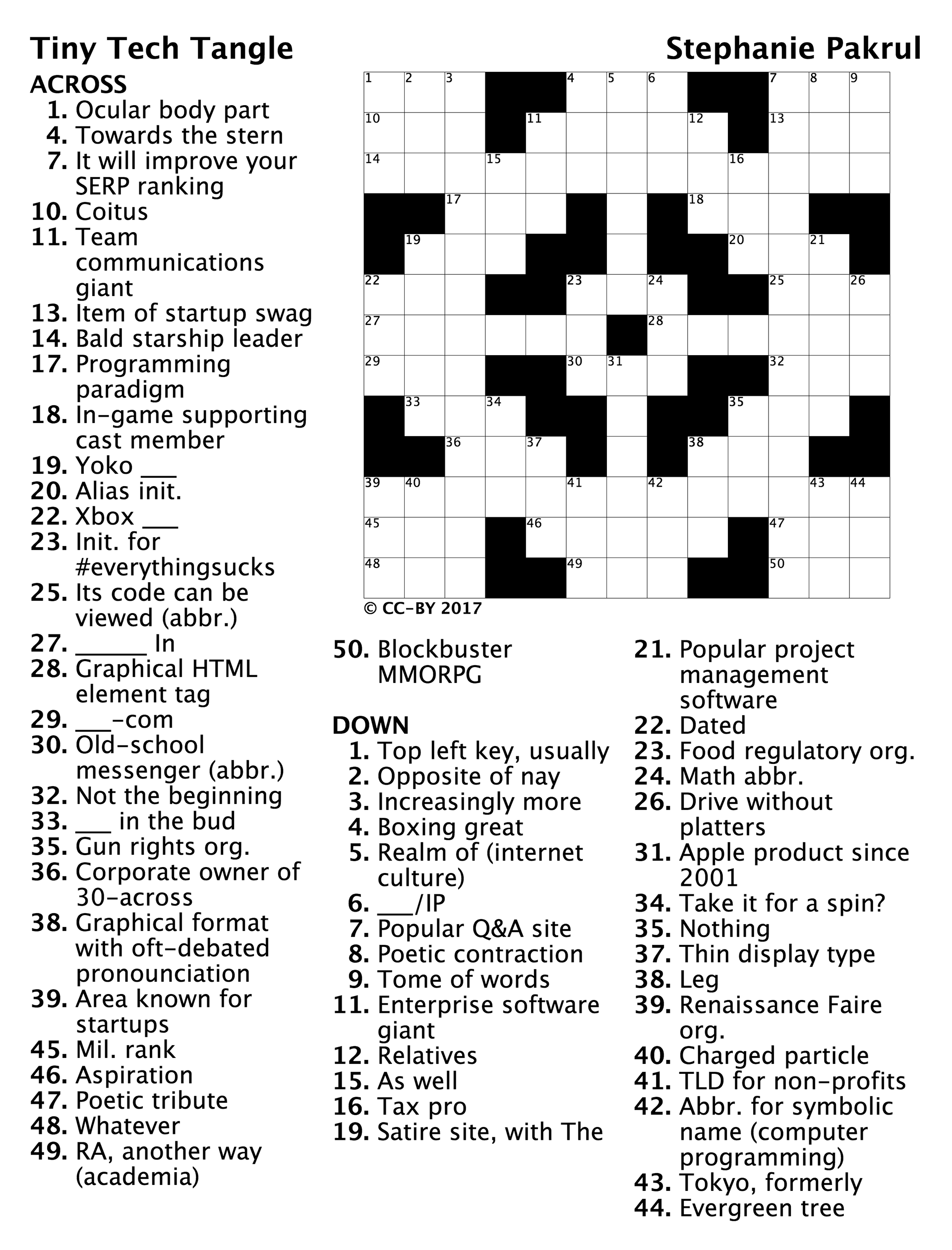 Stephanie Pakrul Custom crossword puzzles