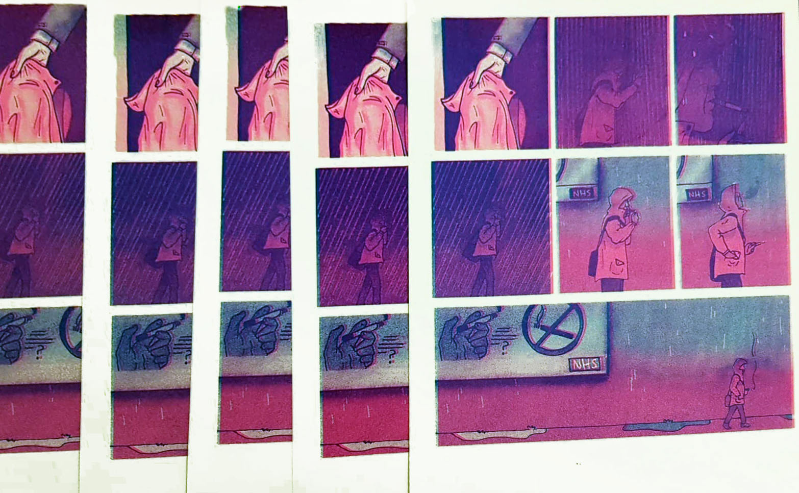 Selection of Risograph printed comics on A4 stock.