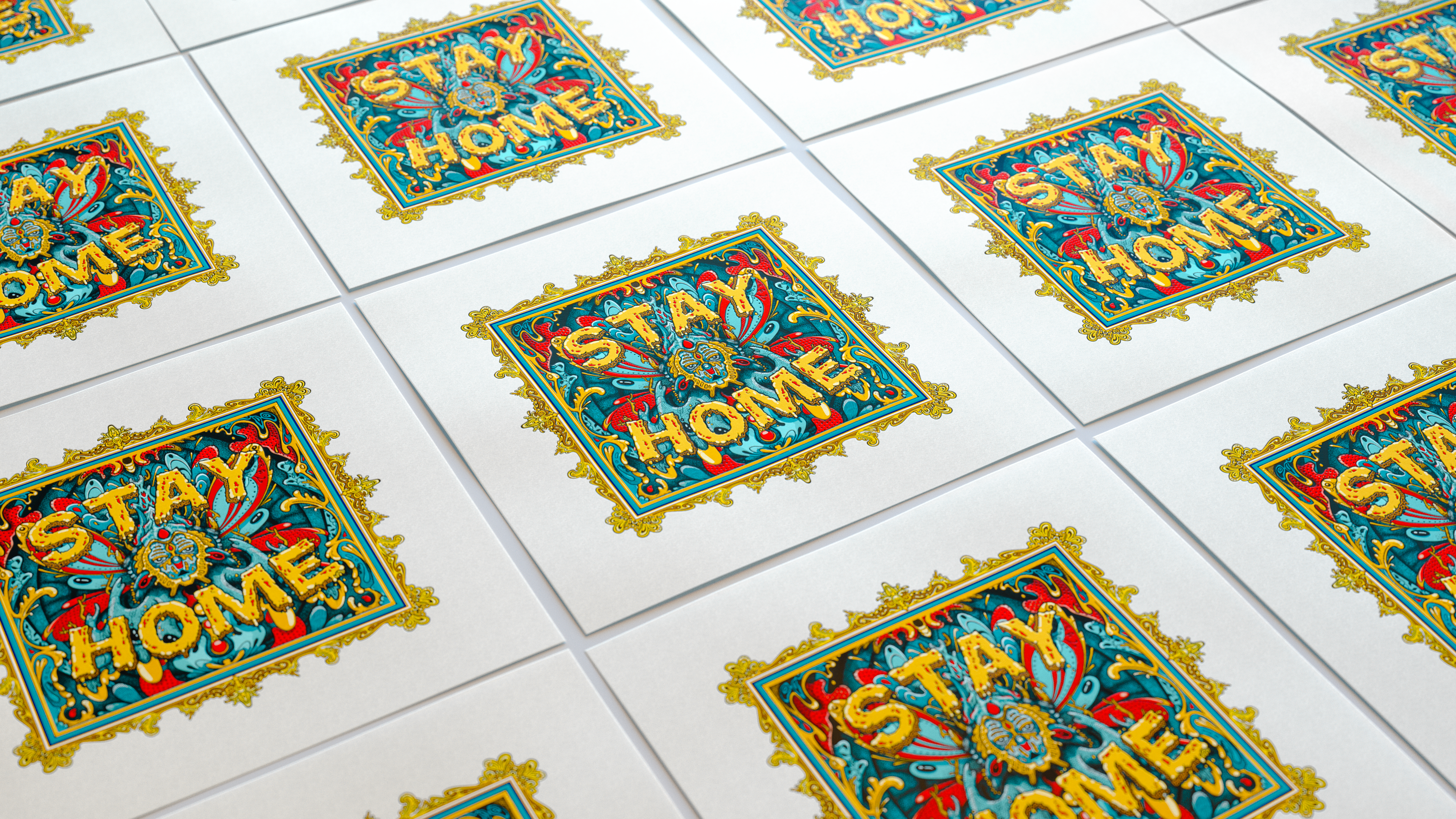 Stay Home Illustration Prints Arranged by Ben Kamprath