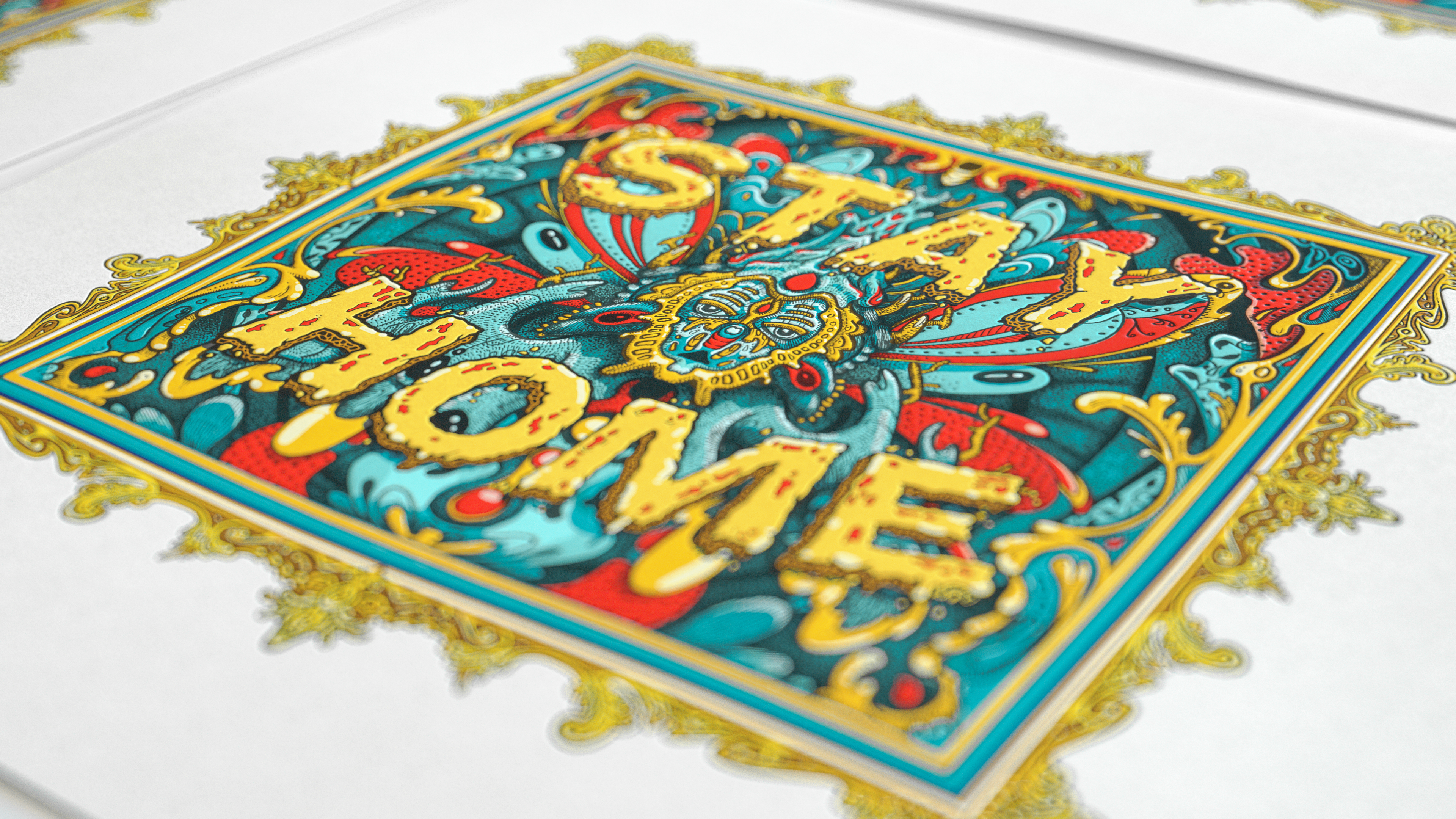 Stay Home Illustration Print DOF by Ben Kamprath