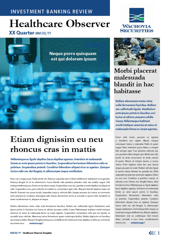Wachovia newsletter