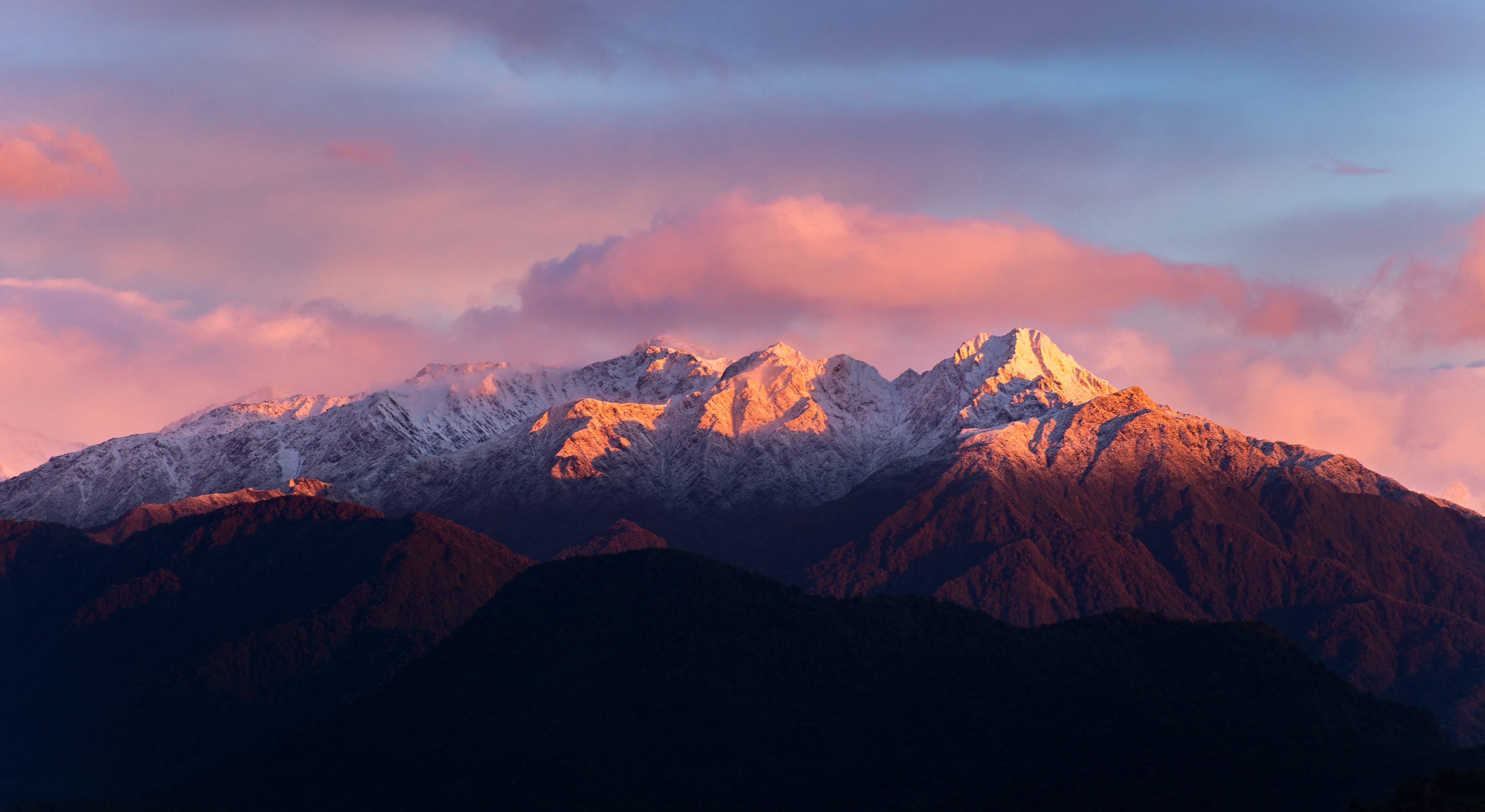 Sunset on The Pinnacle and Genoa Peak; West Coast
