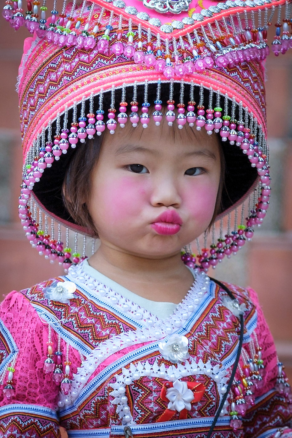 Hmong girl in traditionl clothing / Chiang Mai